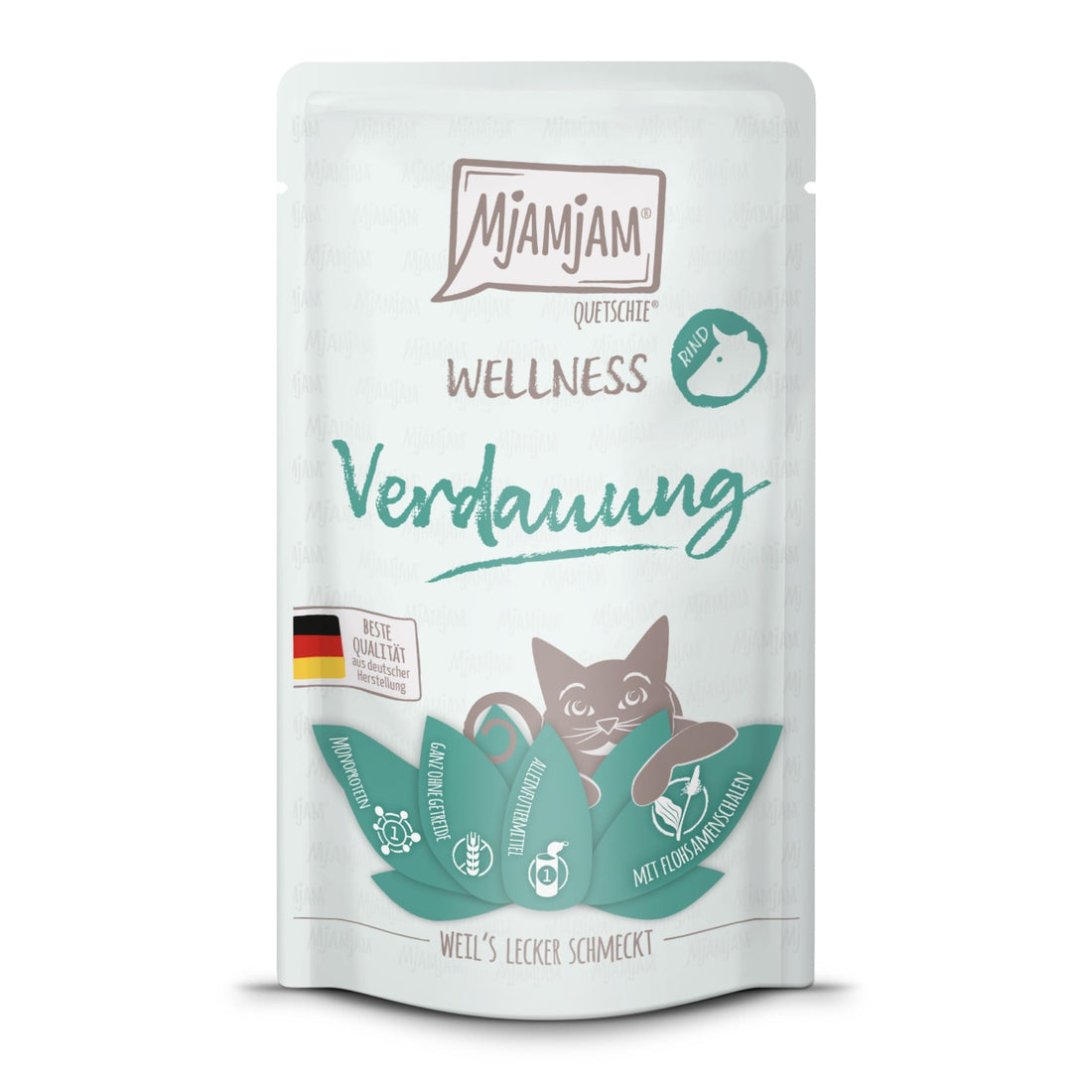 MjAMjAM Quetschie Wellness Verdauung Rind - Katzen Nassfutter - Woofshack