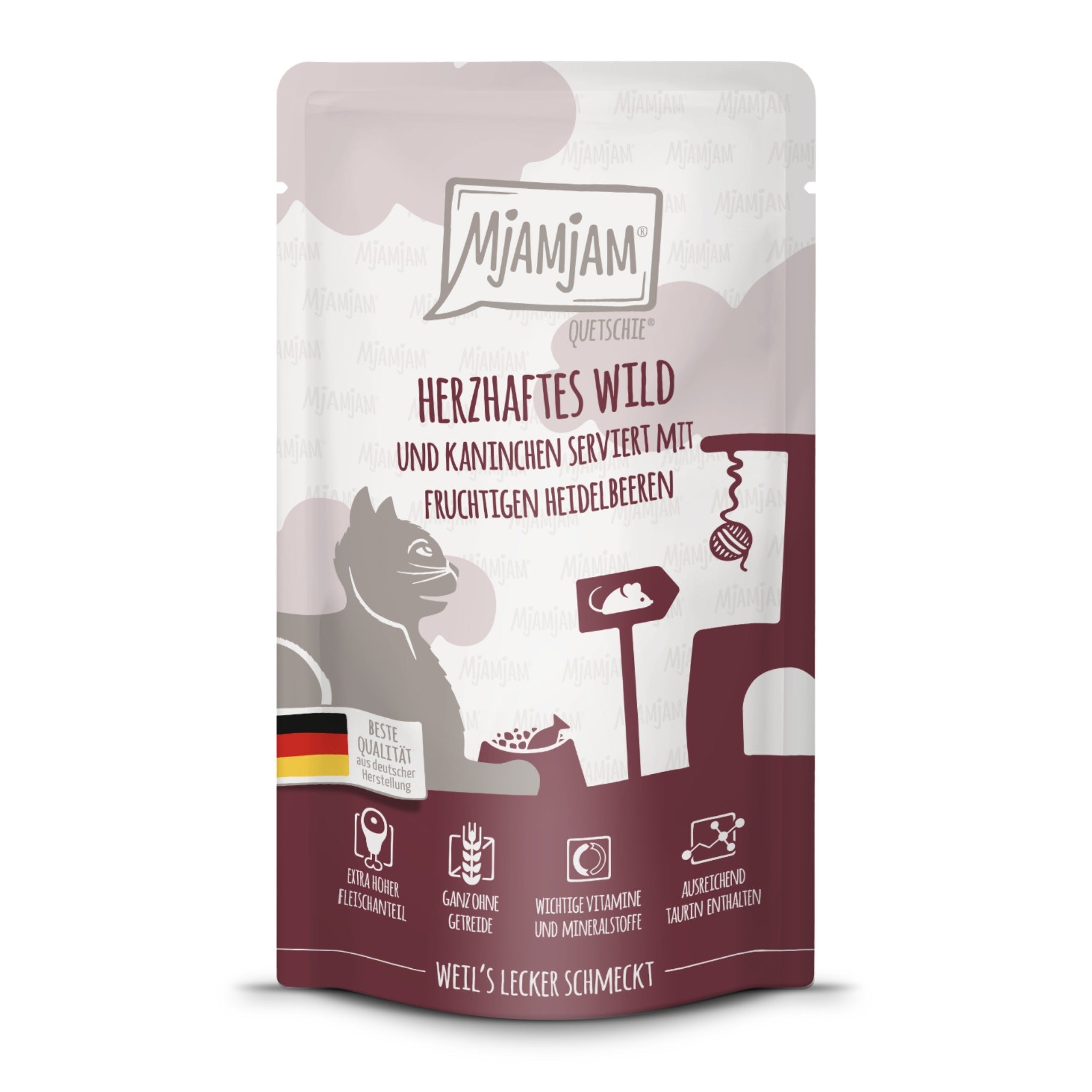 MjAMjAM Quetschie Wild &amp; Kaninchen - Katzen Nassfutter - Woofshack