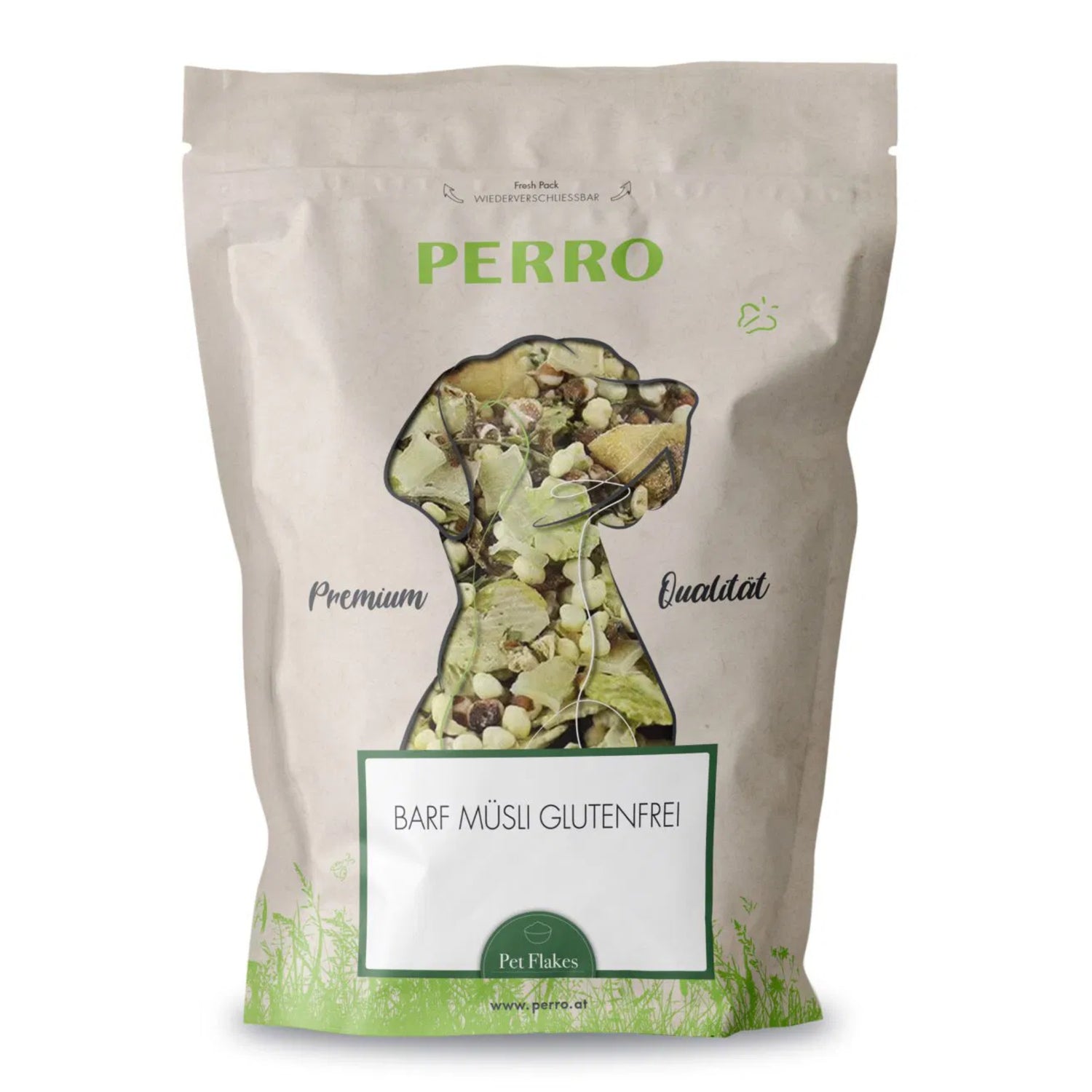 Perro Flocken BARF Müsli Glutenfrei – Natürlicher Gemüse-Hirsemix für Hunde | Schonend getrocknet, ohne künstliche Zusätze