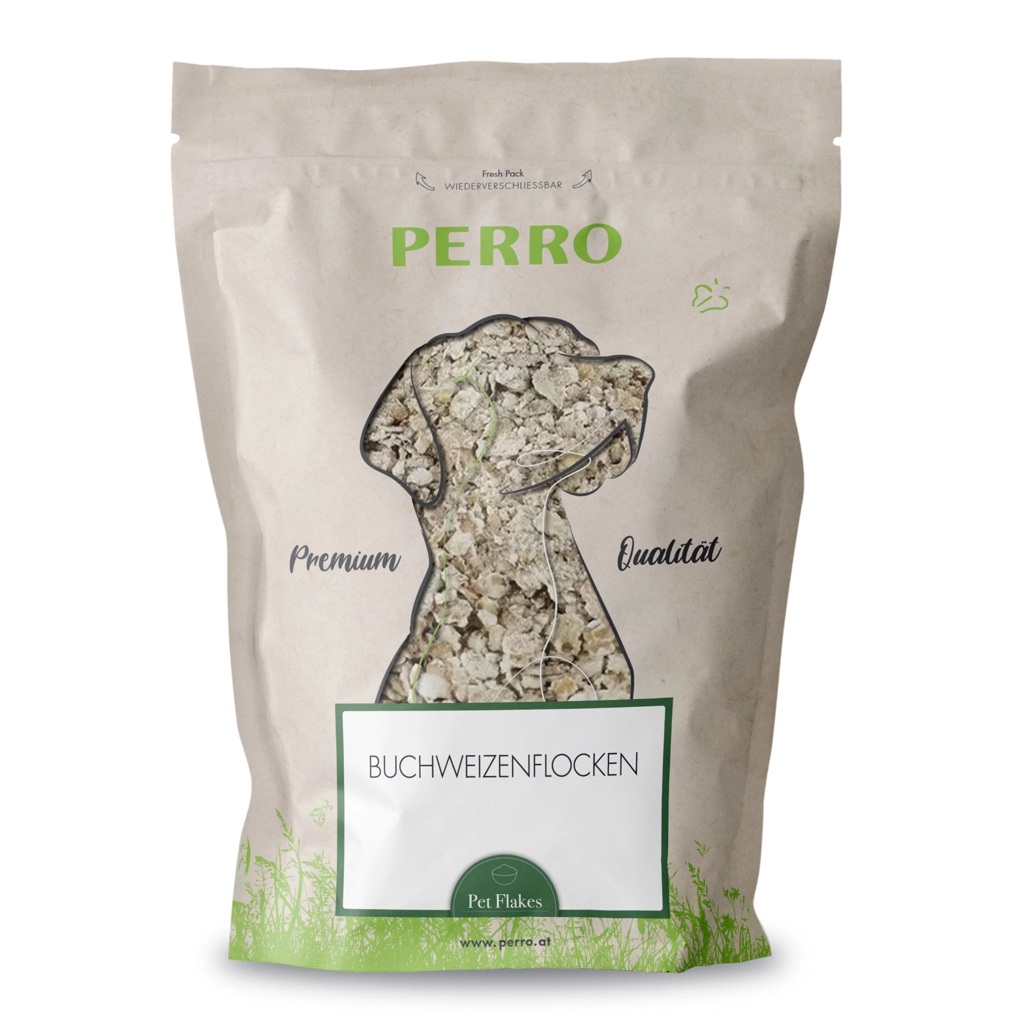 Perro Buchweizenflocken – Glutenfreie Flocken als Ergänzungsfutter für Hunde mit sensiblem Verdauungssystem
