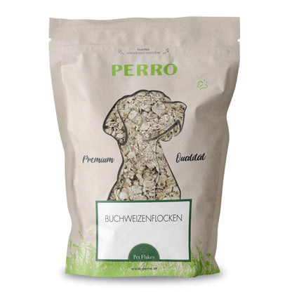 Perro Buchweizenflocken – Glutenfreie Flocken als Ergänzungsfutter für Hunde mit sensiblem Verdauungssystem