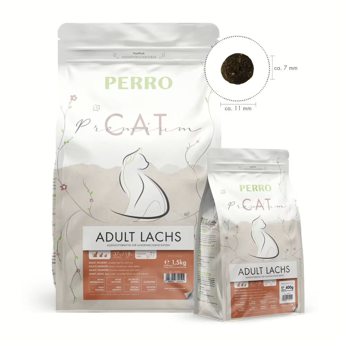 Perro Cat Premium Adult Lachs - Katzen Trockenfutter - Woofshack