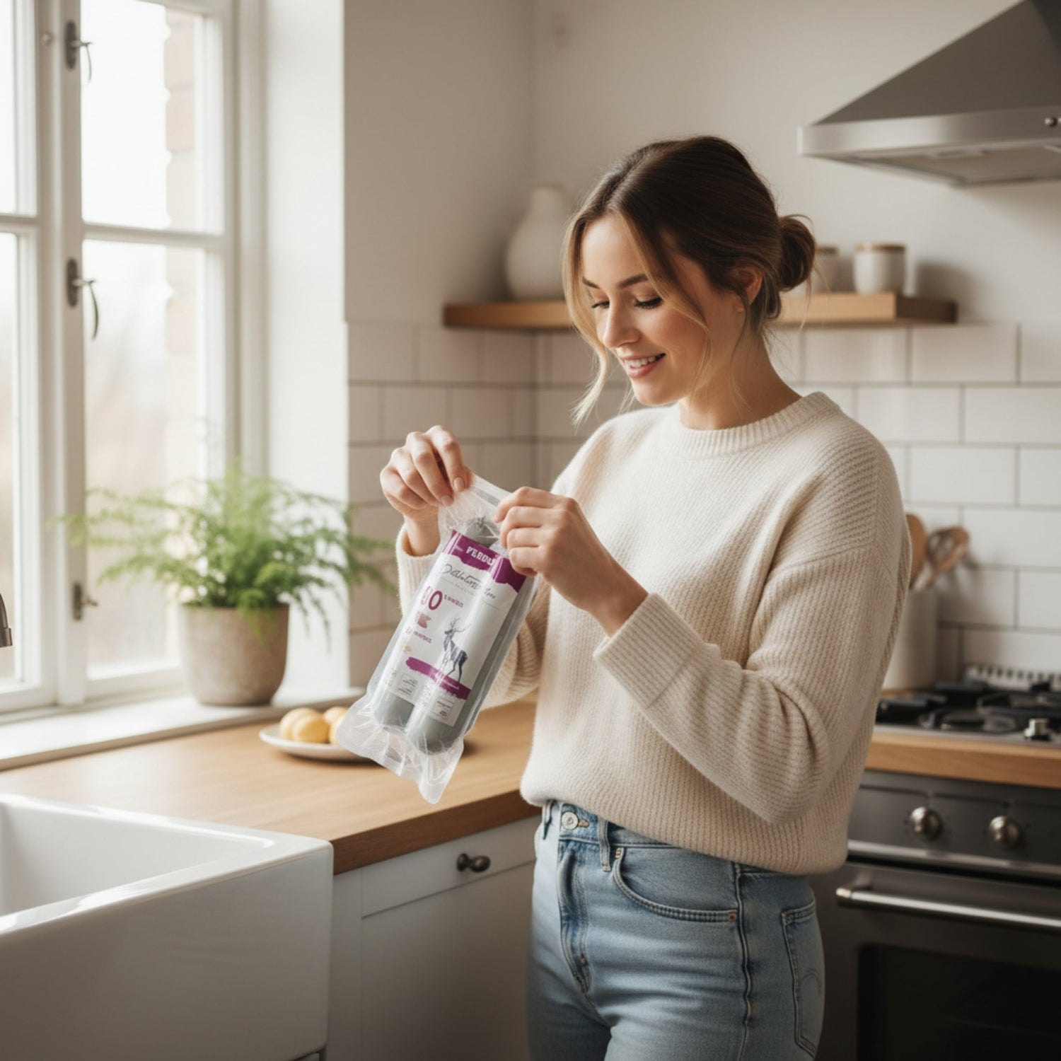 Perro Delikatessrolle Hirsch &amp; Kartoffel - Getreidefreie Hundewurst für sensible Hunde - Woofshack