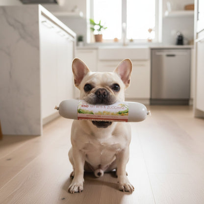 Perro Delikatessrolle Menü Rind mit Reis &amp; Zucchini – Premium Hundewurst für sensible &amp; wählerische Hunde | Monoprotein, Glutenfrei &amp; Hochverdaulich - Woofshack