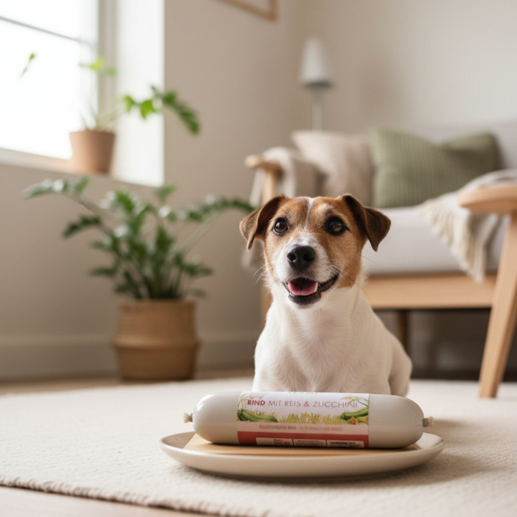 Perro Delikatessrolle Menü Rind mit Reis &amp; Zucchini – Premium Hundewurst für sensible &amp; wählerische Hunde | Monoprotein, Glutenfrei &amp; Hochverdaulich - Woofshack