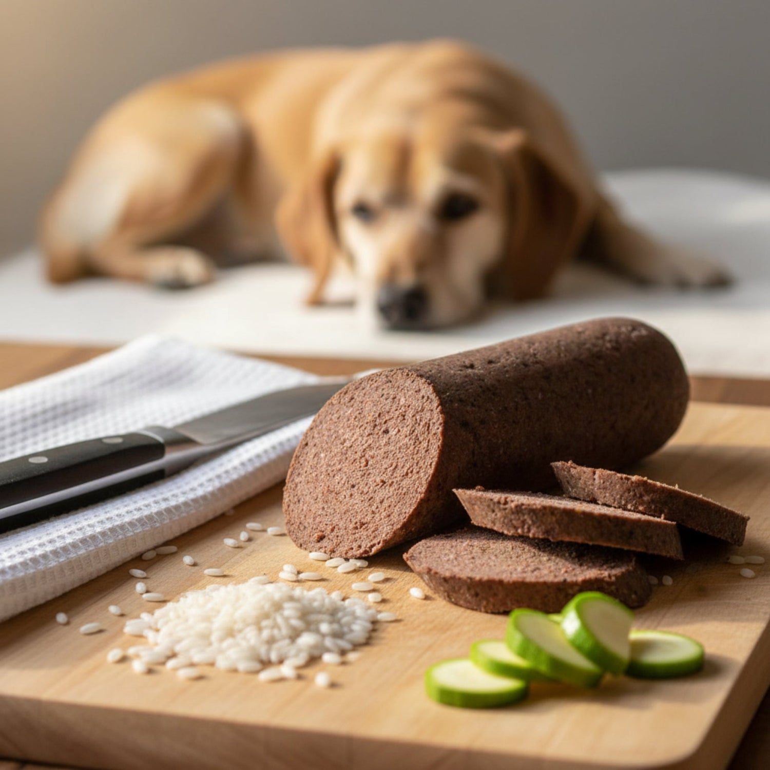 Perro Delikatessrolle Menü Rind mit Reis &amp; Zucchini – Premium Hundewurst für sensible &amp; wählerische Hunde | Monoprotein, Glutenfrei &amp; Hochverdaulich - Woofshack