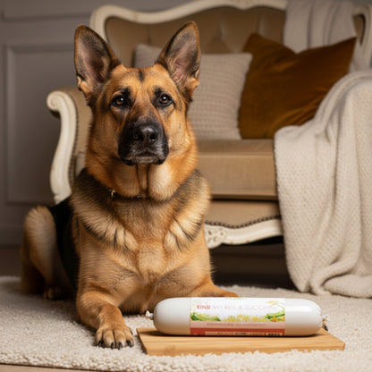 Perro Delikatessrolle Menü Rind mit Reis &amp; Zucchini – Premium Hundewurst für sensible &amp; wählerische Hunde | Monoprotein, Glutenfrei &amp; Hochverdaulich - Woofshack