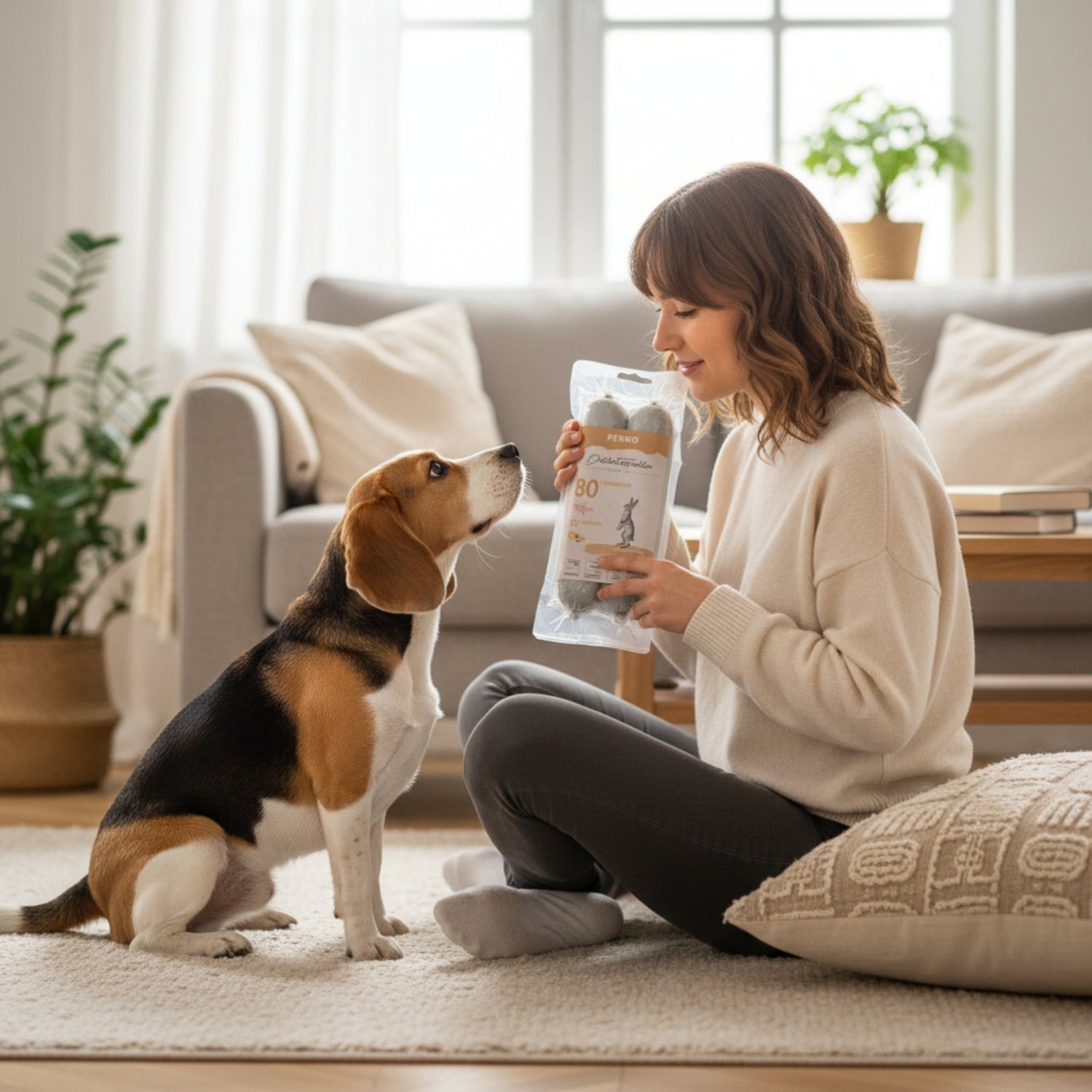 Perro Delikatessrolle No.1 Kaninchen &amp; Kartoffel – Premium Hundewurst mit 80% Frischfleisch, getreidefrei &amp; hypoallergen für sensible Hunde - Woofshack