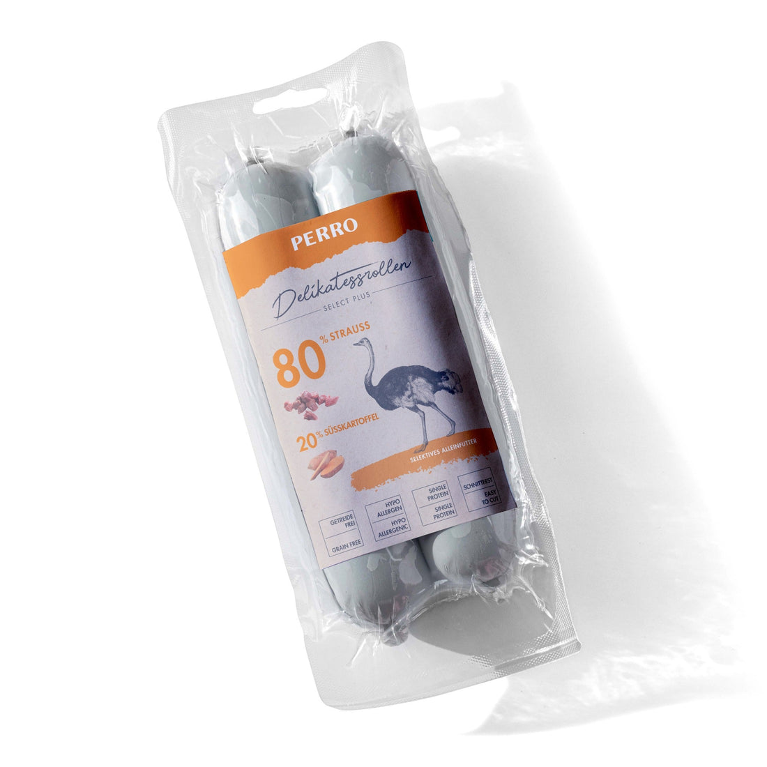 Perro Delikatessrolle No.3 Strauß & Süßkartoffel - Hundewurst - Woofshack
