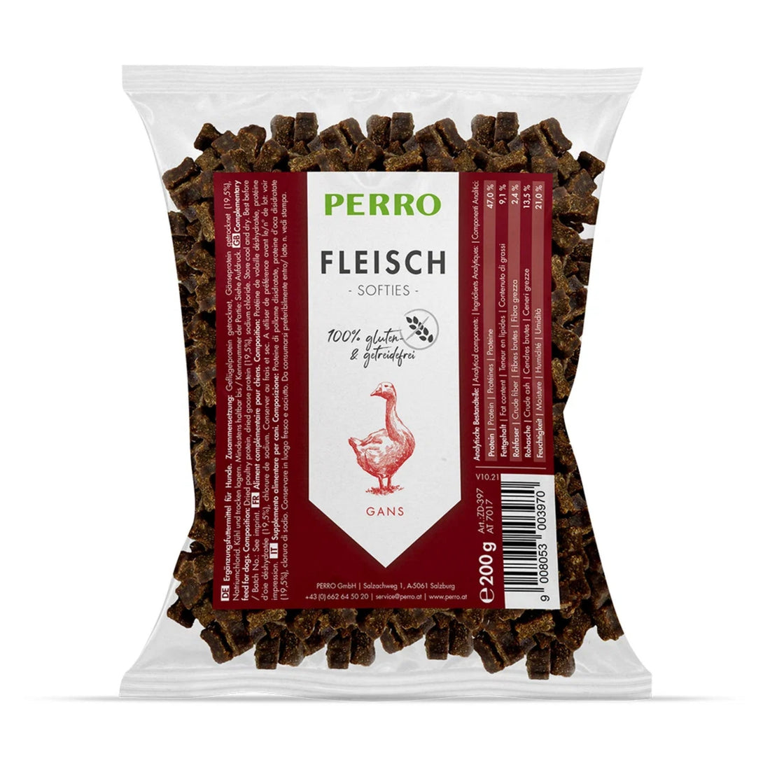 Perro Fleisch Softies Gans – Weiche Trainingssnacks für empfindliche Hunde, glutenfrei &amp; getreidefrei - Woofshack