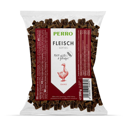 Perro Fleisch Softies Gans – Weiche Trainingssnacks für empfindliche Hunde, glutenfrei &amp; getreidefrei - Woofshack