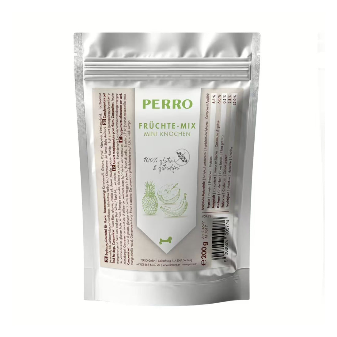 Perro Früchte Mix Mini Knochen, Hundesnack - Woofshack