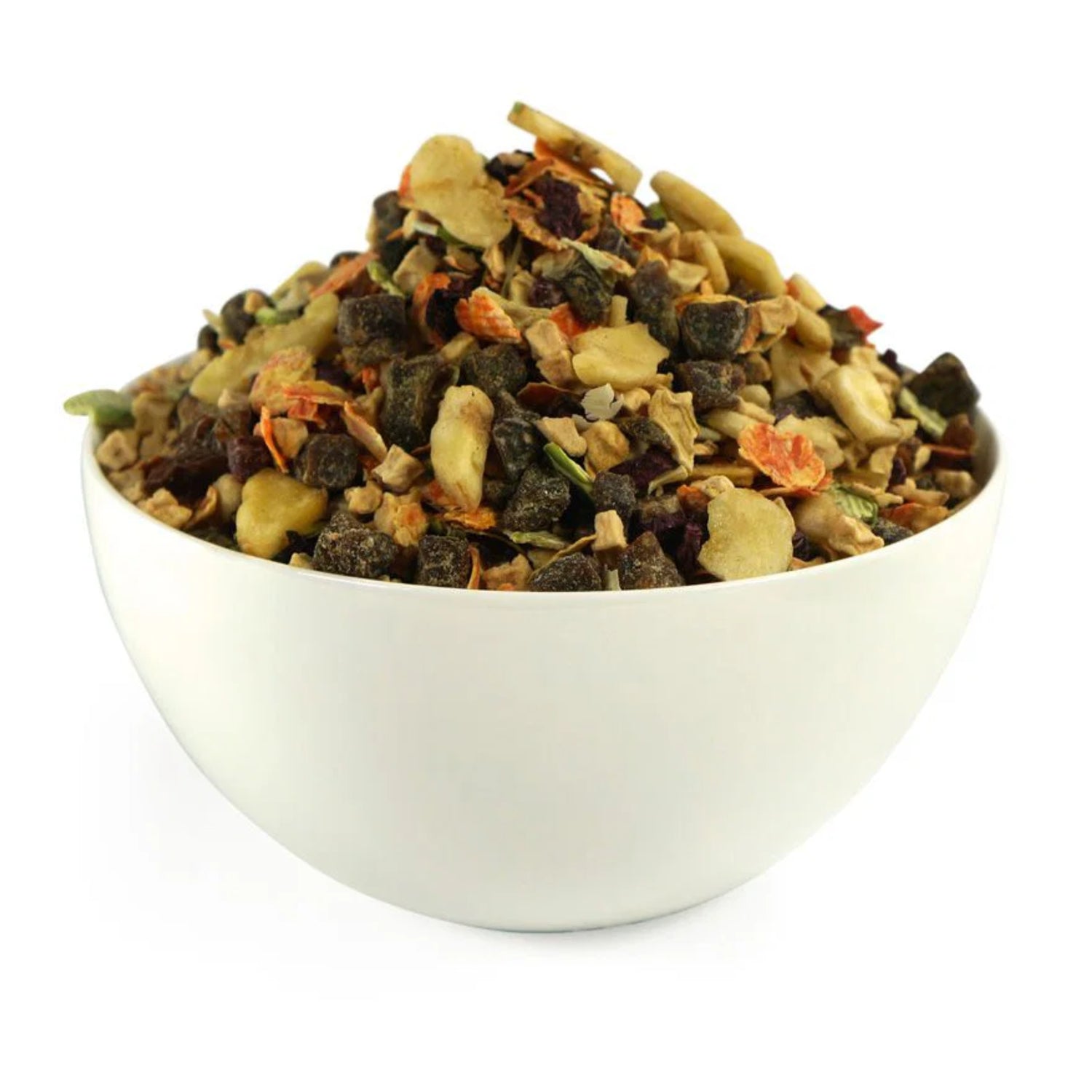 Perro Früchte-Gemüsemüsli – Getreidefreie Flocken, naturbelassen &amp; reich an Vitaminen | Ergänzungsfutter für Hunde mit Karotten, Erbsen, Rote Beete &amp; fruchtiger Mischung aus Ananas, Banane &amp; Cranberries