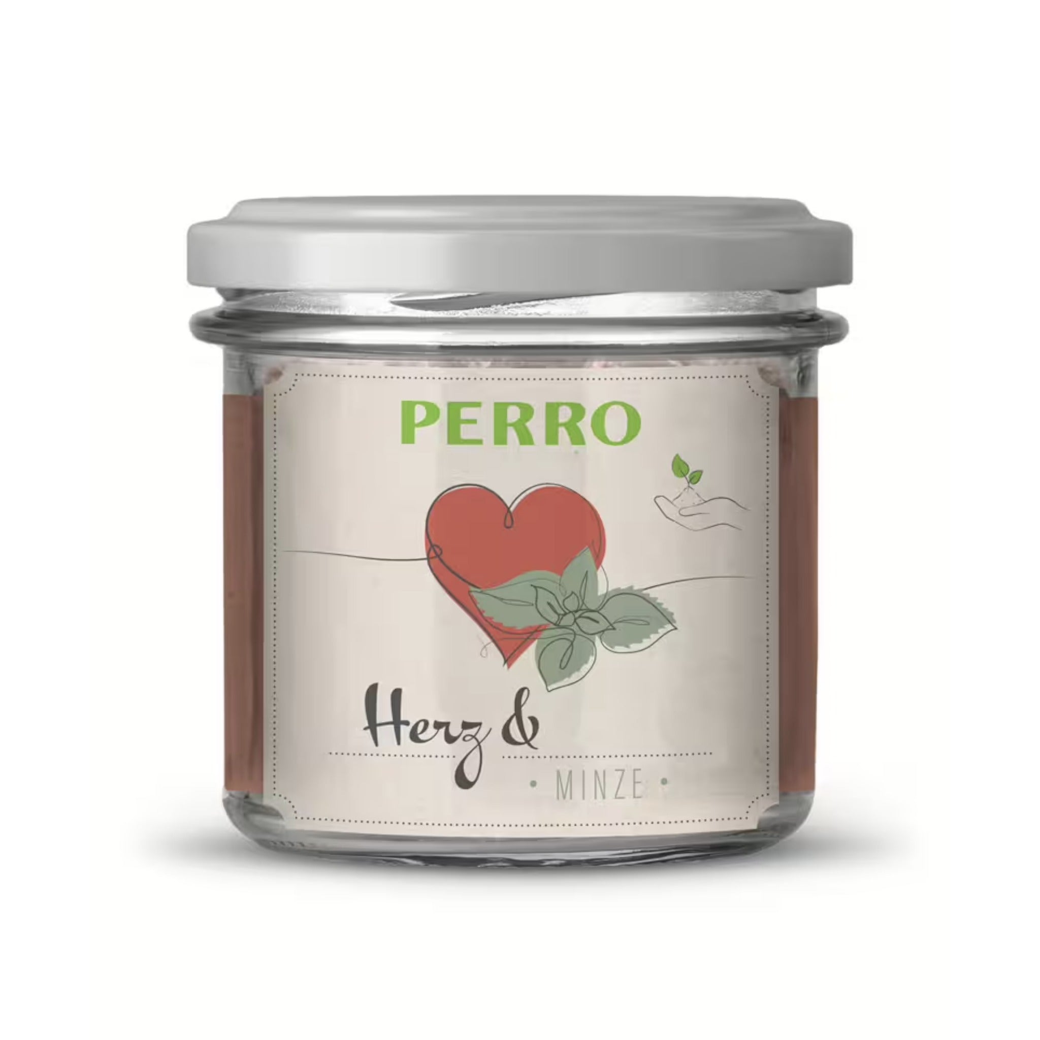 Perro Genießer Glas Herz &amp; Minze - Katzen Nassfutter - Woofshack