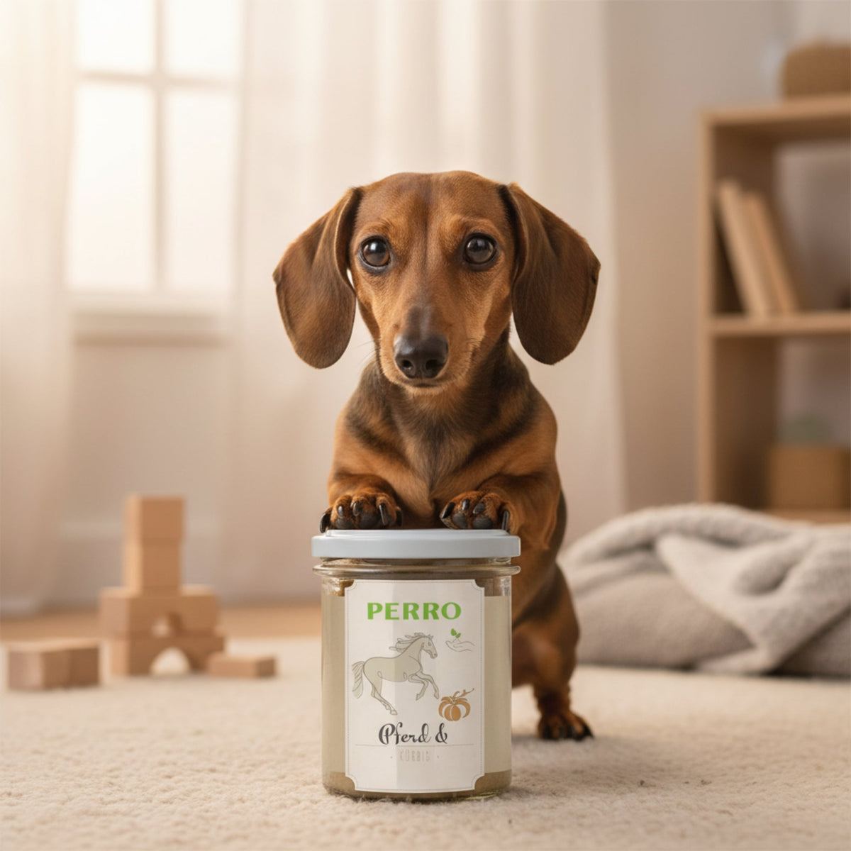 Perro Genießer Glas Pferd &amp; Kürbis – Saftiges Nassfutter für anspruchsvolle Hunde | 100% Getreidefrei, Glutenfrei, Schonend im Glas &amp; Unwiderstehlich Lecker - Woofshack
