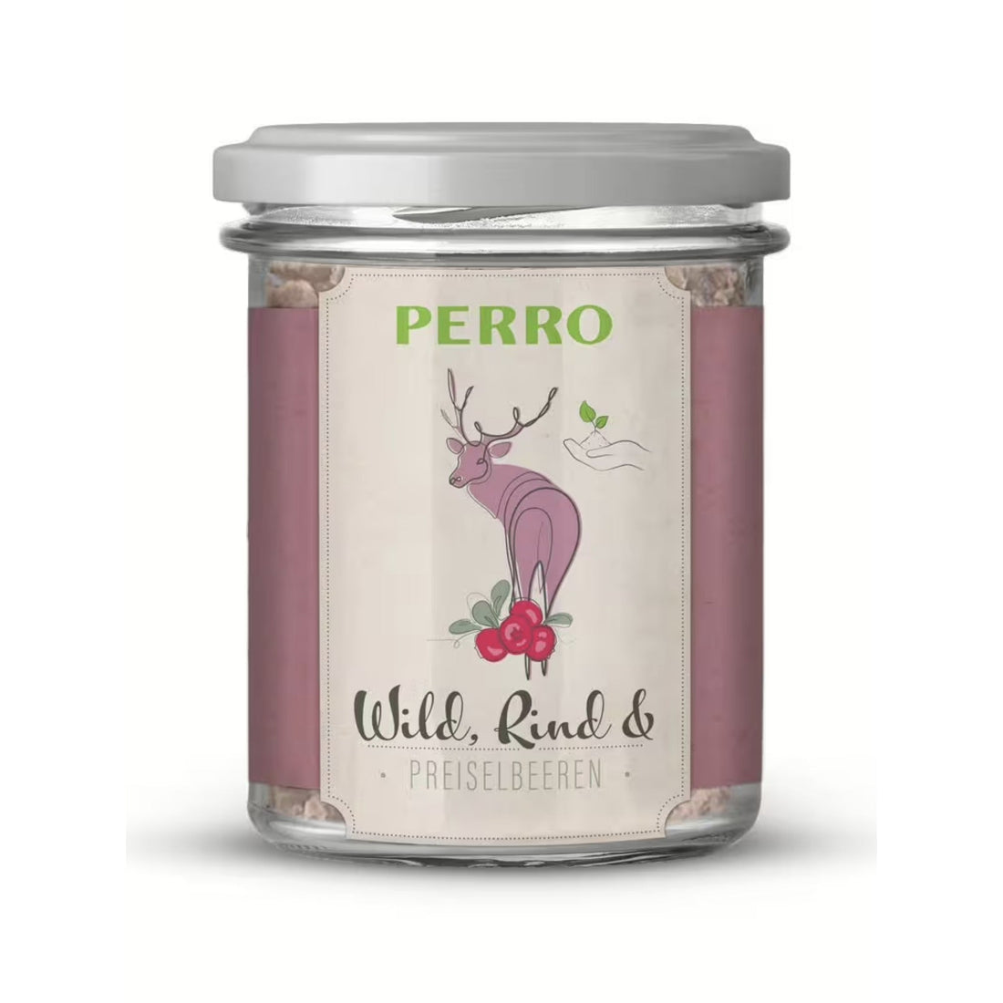 Perro Genießer Glas Wild, Rind &amp; Preiselbeeren - Hunde Nassfutter - Woofshack