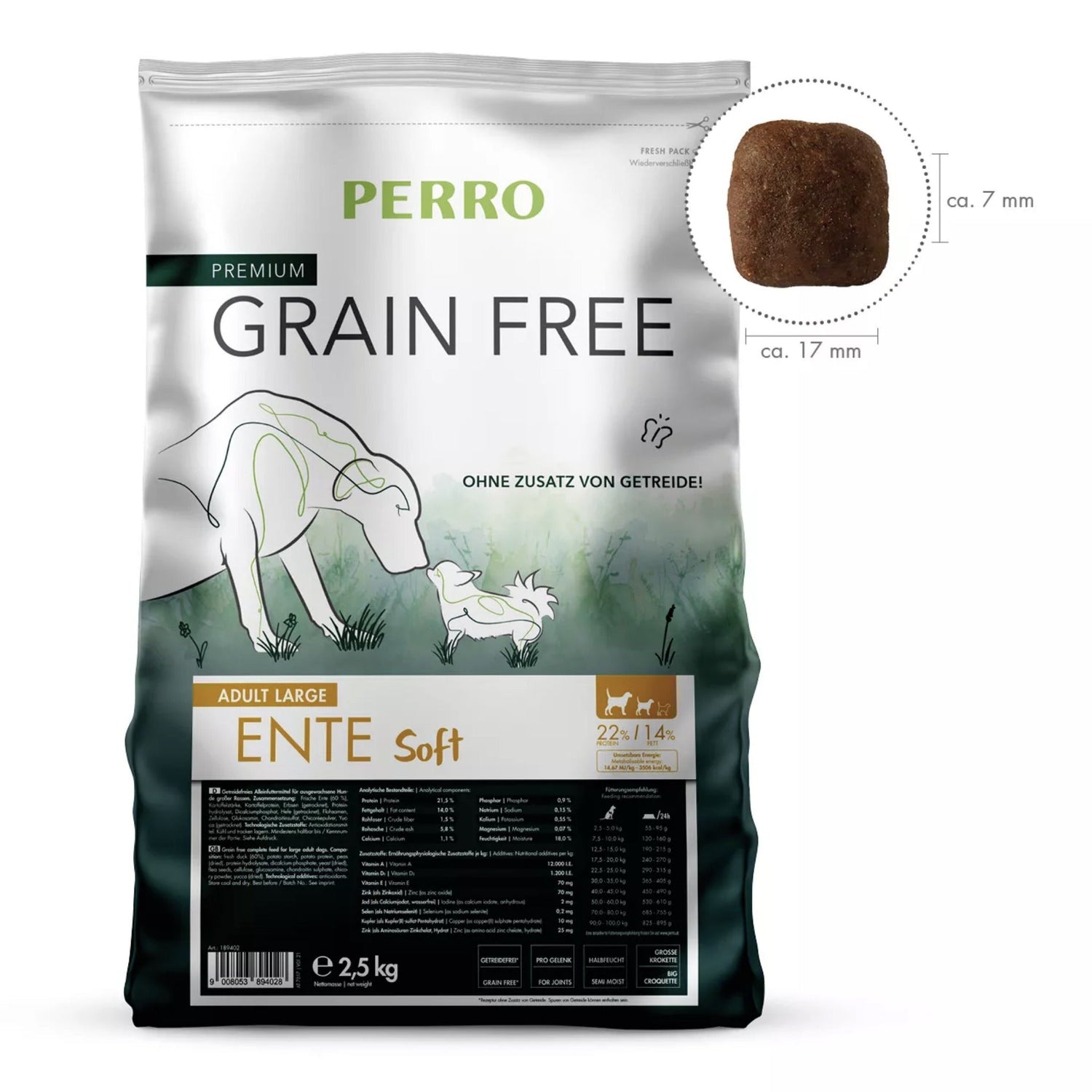 Perro Grain Free Adult Large Ente Soft - Hunde Trockenfutter - Woofshack