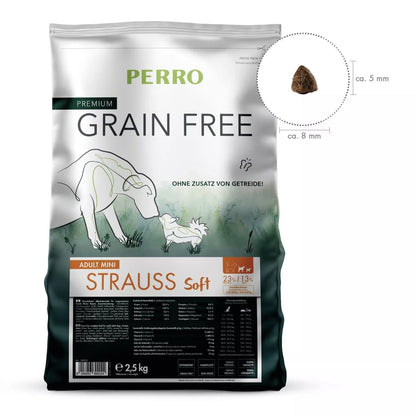 Perro Grain Free Adult Mini Strauß Soft - Hunde Trockenfutter - Woofshack