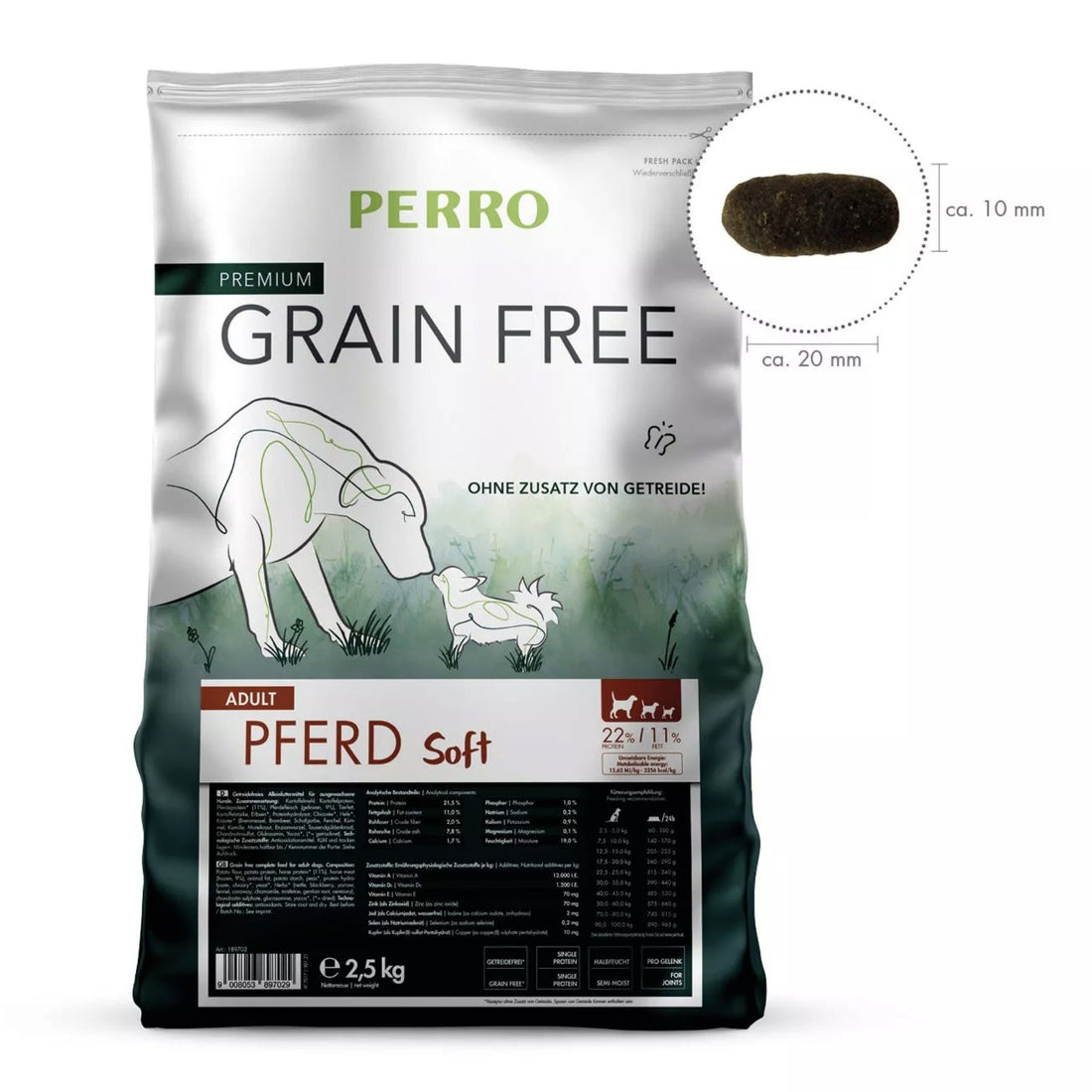 Perro Grain Free Adult Pferd Soft - Hunde Trockenfutter - Woofshack