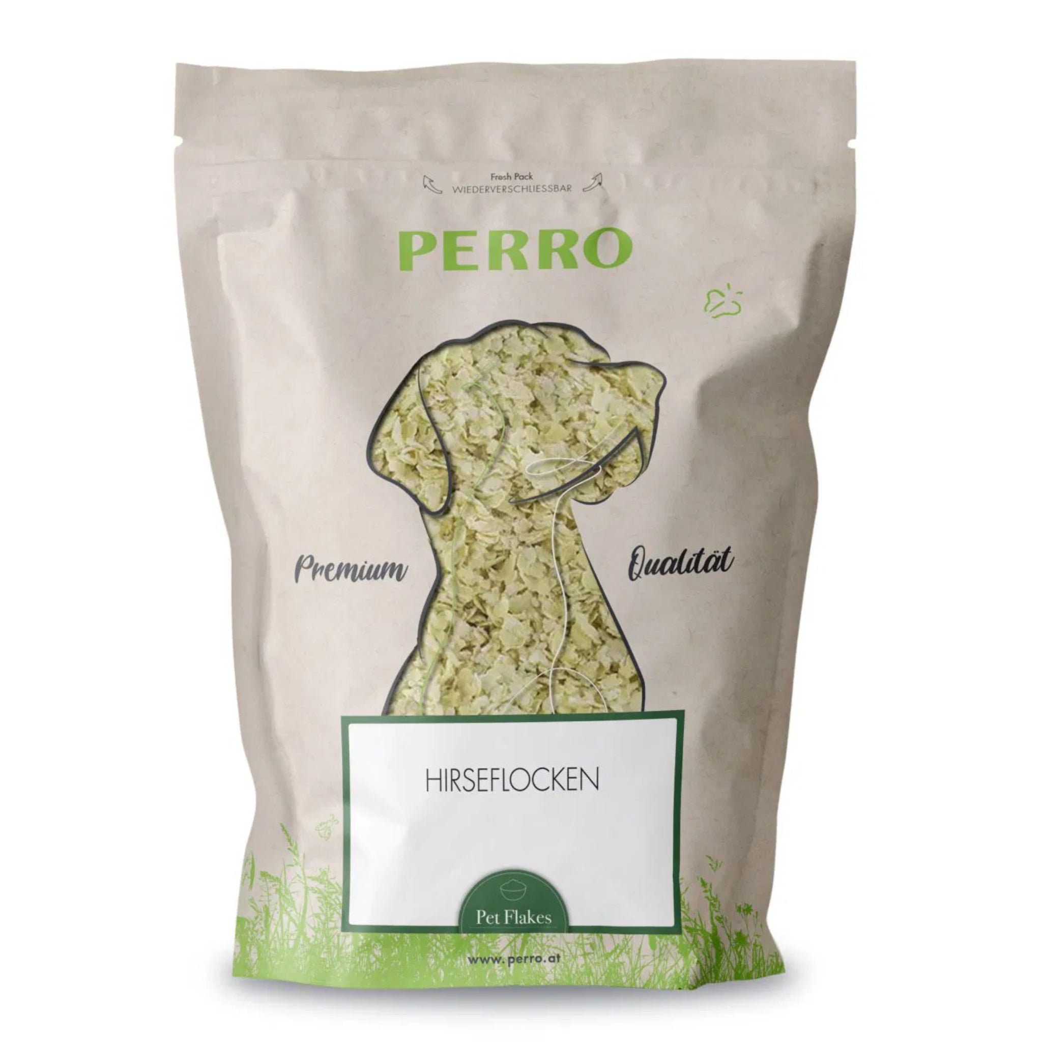 Perro Hirseflocken – 100% Goldhirse, glutenfrei &amp; naturbelassen | Energiereiche Ergänzung für aktive Hunde