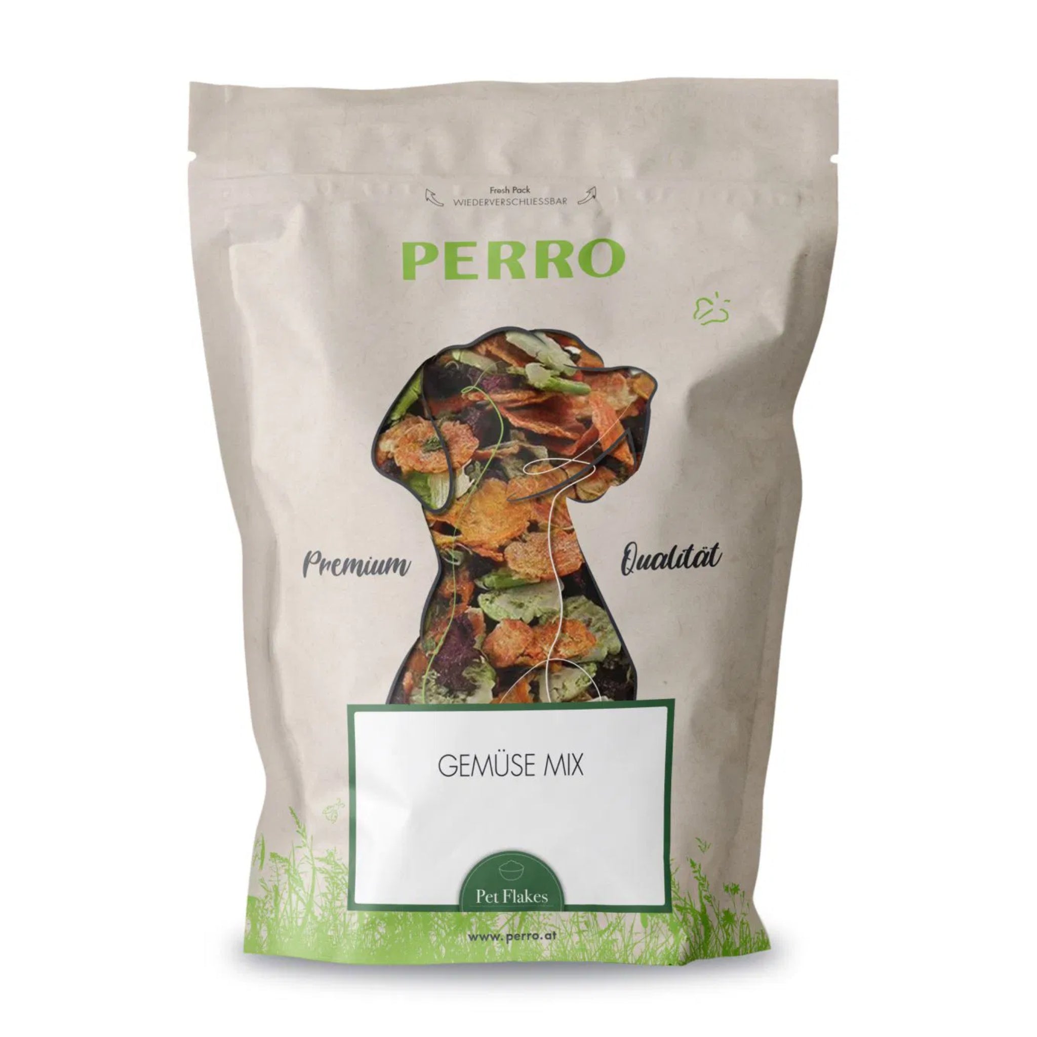 Perro Hundeflocken Gemüse Mix - Premium Nahrungsergänzung für Hunde mit natürlichen Gemüseflocken für gesunde Verdauung und Vitalität - Woofshack