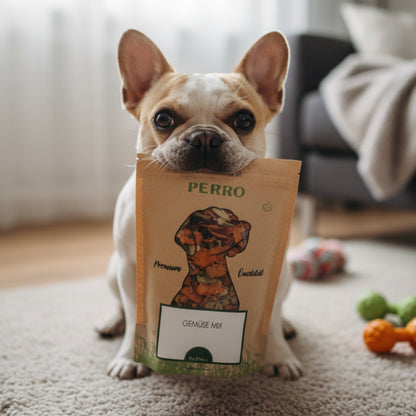 Perro Hundeflocken Gemüse Mix - Premium Nahrungsergänzung für Hunde mit natürlichen Gemüseflocken für gesunde Verdauung und Vitalität - Woofshack