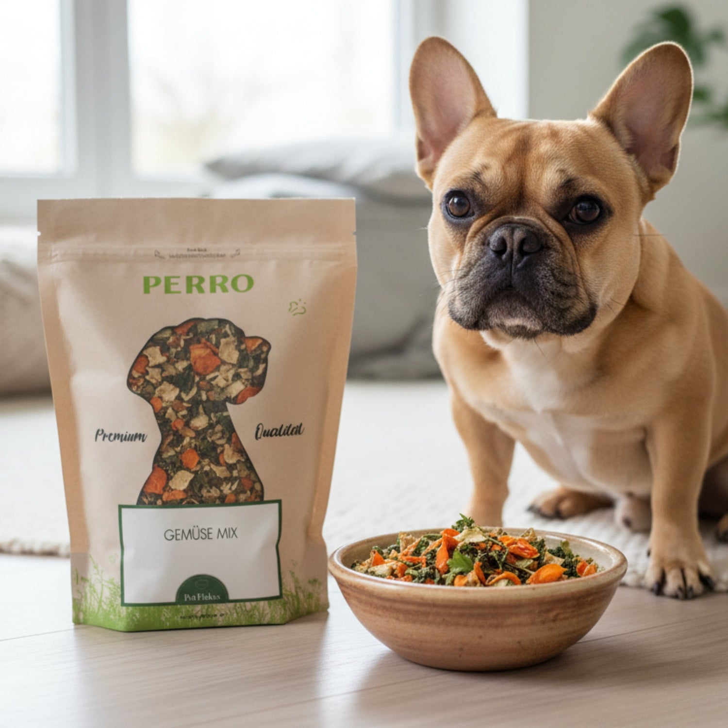 Perro Hundeflocken Gemüse Mix - Premium Nahrungsergänzung für Hunde mit natürlichen Gemüseflocken für gesunde Verdauung und Vitalität - Woofshack