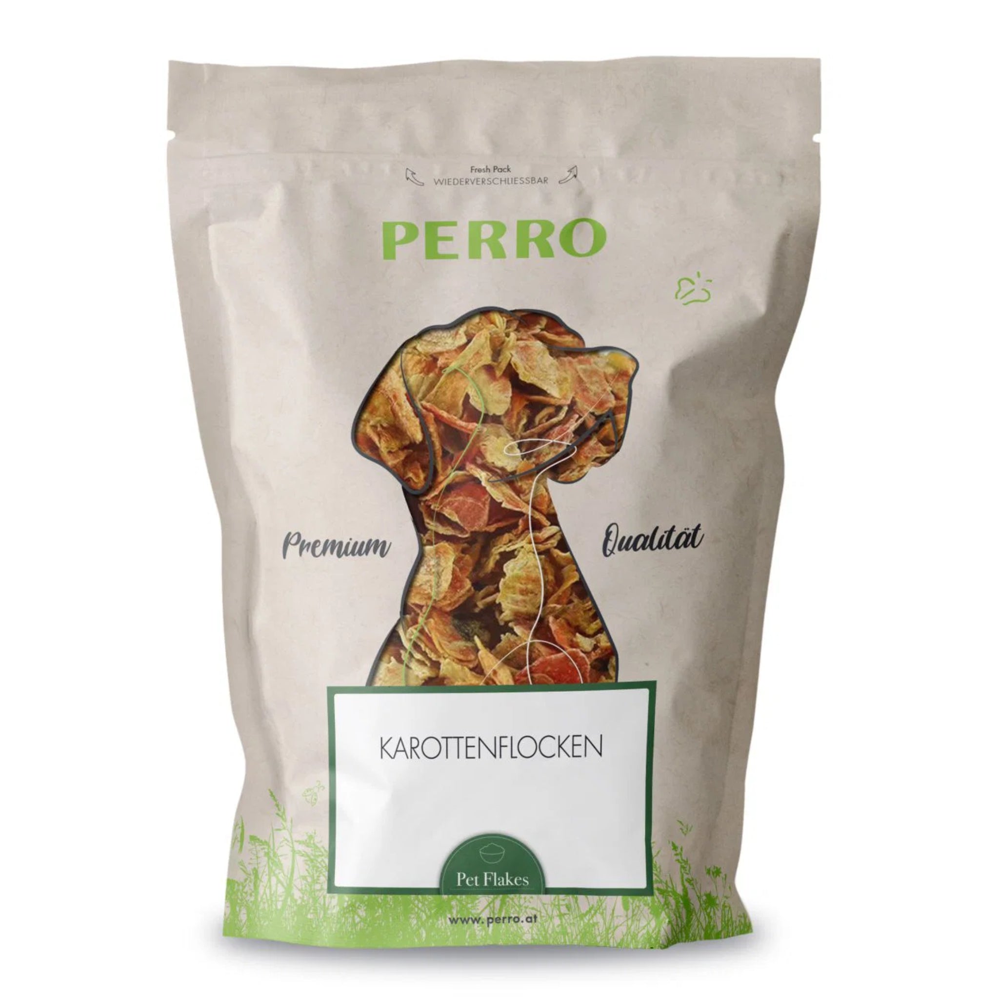 Perro Karottenflocken – Naturbelassene Flocken als Ergänzungsfutter für Hunde | Getreidefrei, Reich an Beta-Carotin &amp; Verdauungsaktiv