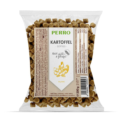 Perro Kartoffel Softies Huhn – Weiche Trainingsleckerlis für empfindliche Hunde, glutenfrei &amp; getreidefrei