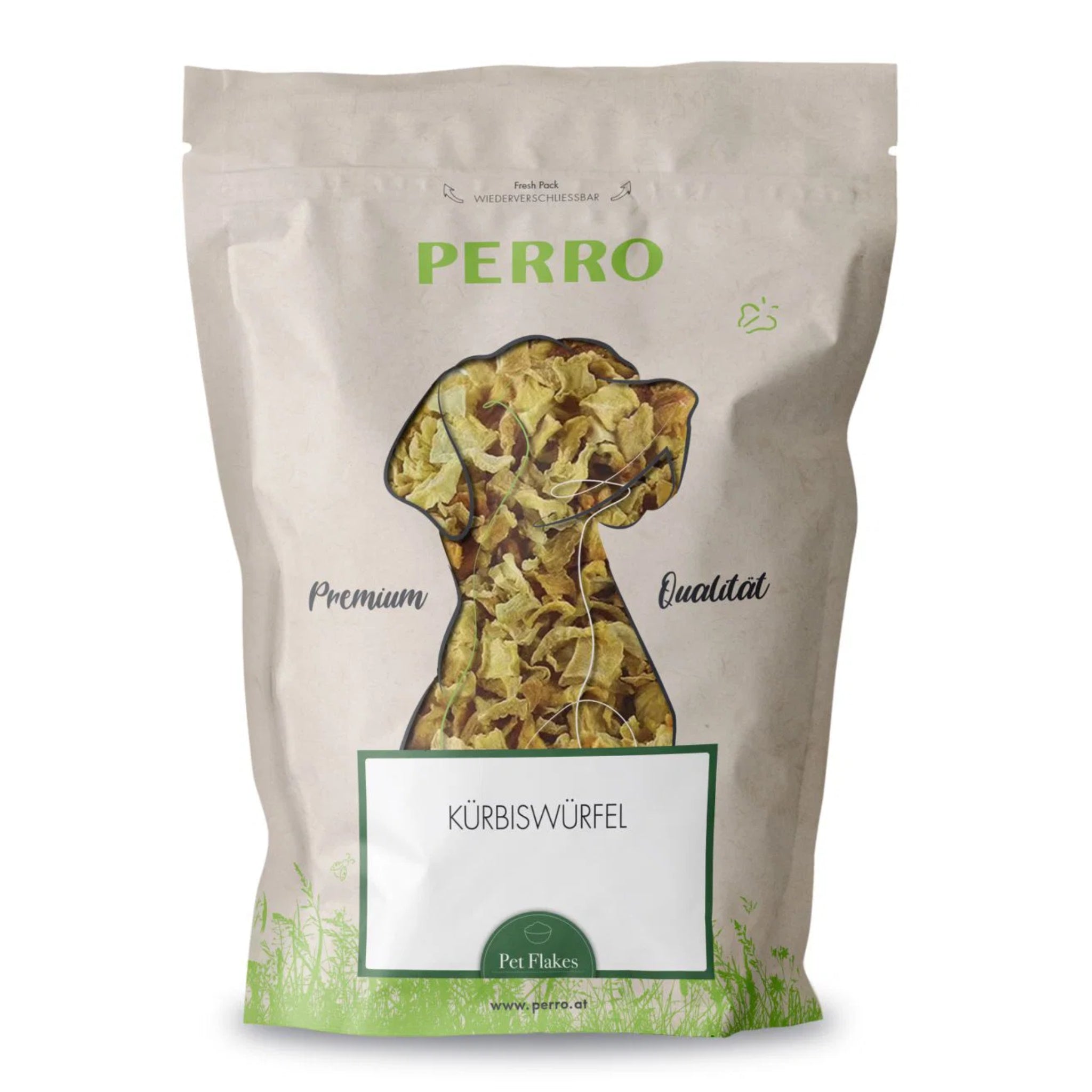 Perro Kürbiswürfel – Natürliche Flocken als Ergänzungsfutter für Hunde | Verdauung, Diät &amp; Zellschutz | Getreidefrei, Glutenfrei, Reich an Beta-Carotin