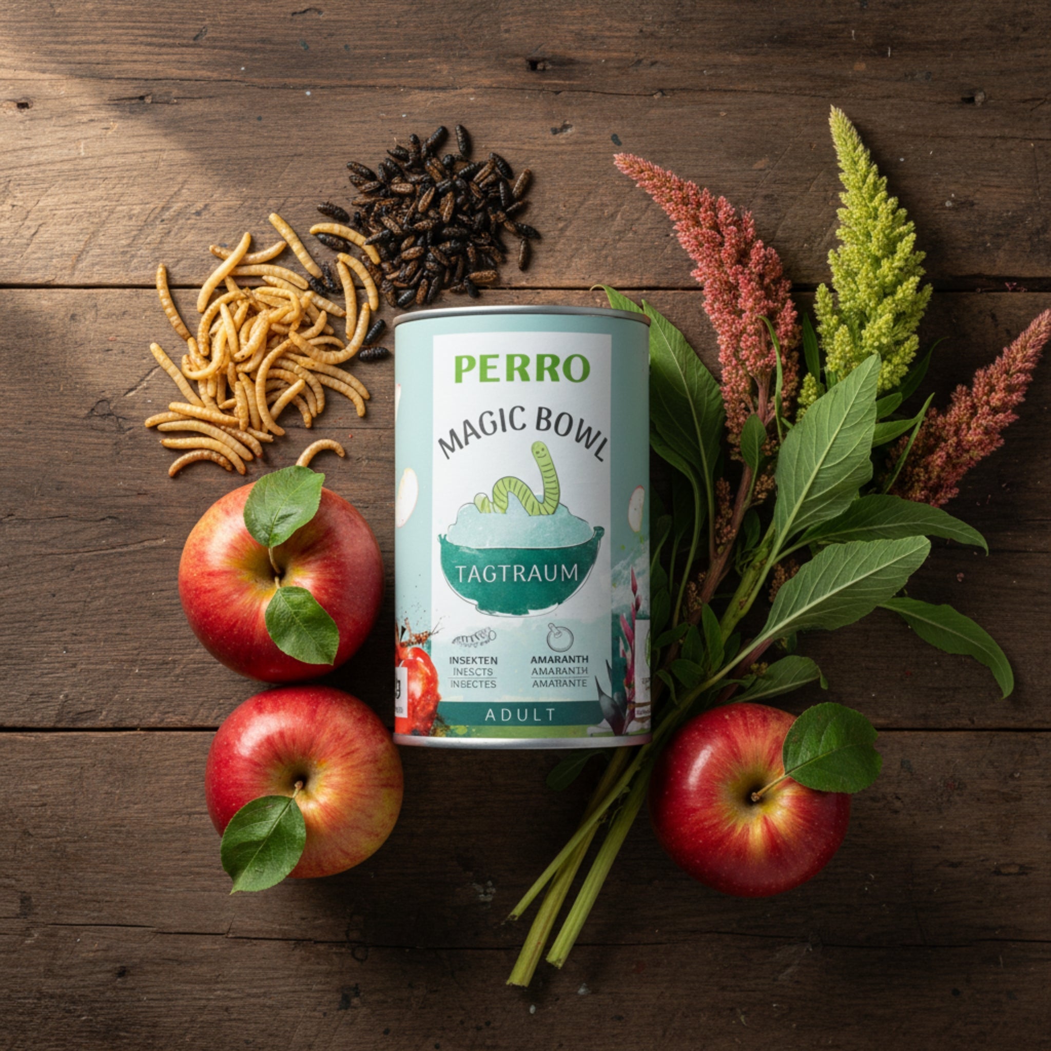 PERRO Magic Bowl Tagtraum – Getreidefrei, sanft verdaulich &amp; reich an natürlichen Nährstoffen | Insekten, Amaranth &amp; Apfel | Nassfutter für erwachsene Hunde - Woofshack