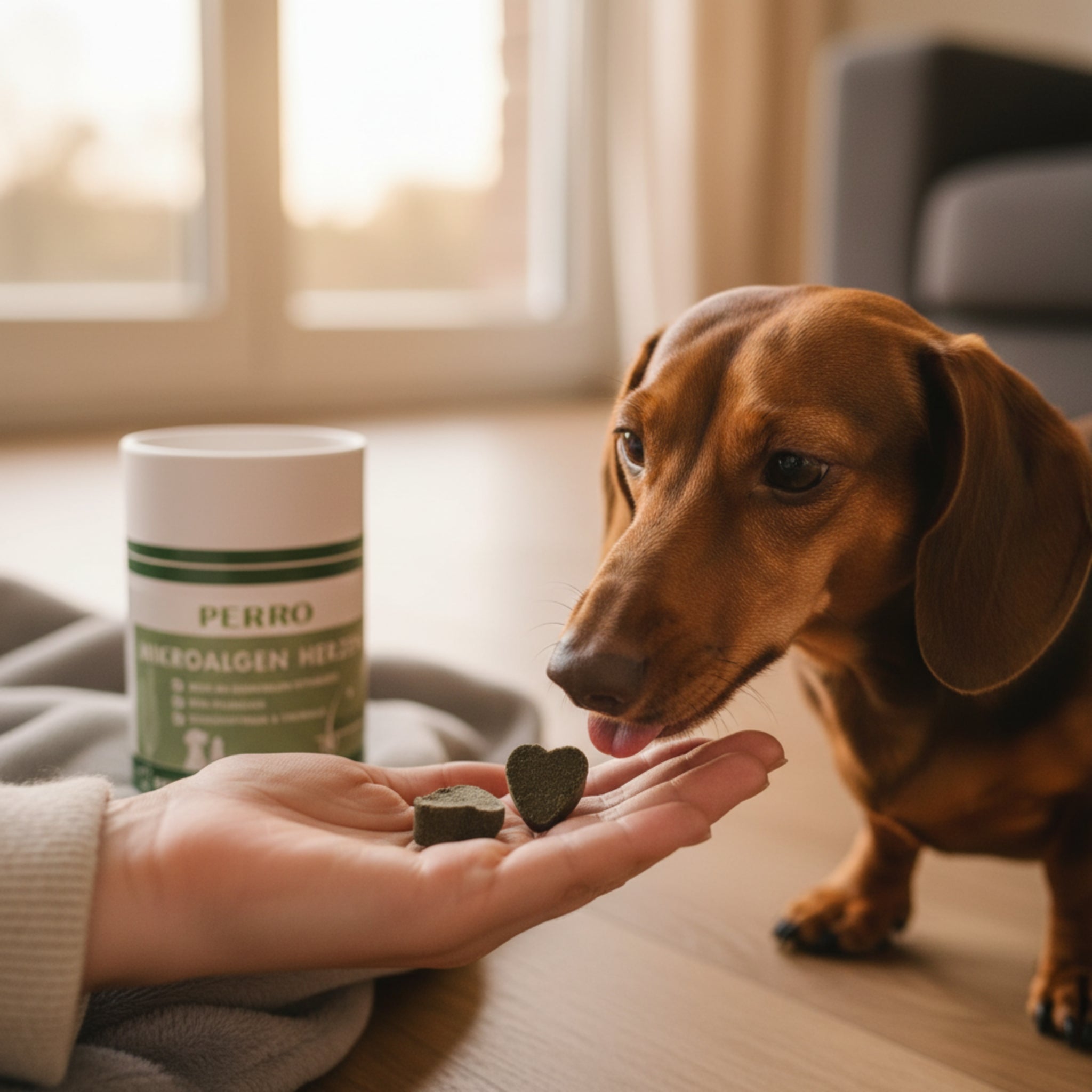 Perro Mikroalgen Herzen – Natürliche Nahrungsergänzung für Hunde &amp; Katzen | Für strahlendes Fell, starke Abwehrkräfte &amp; gesunde Verdauung - Woofshack