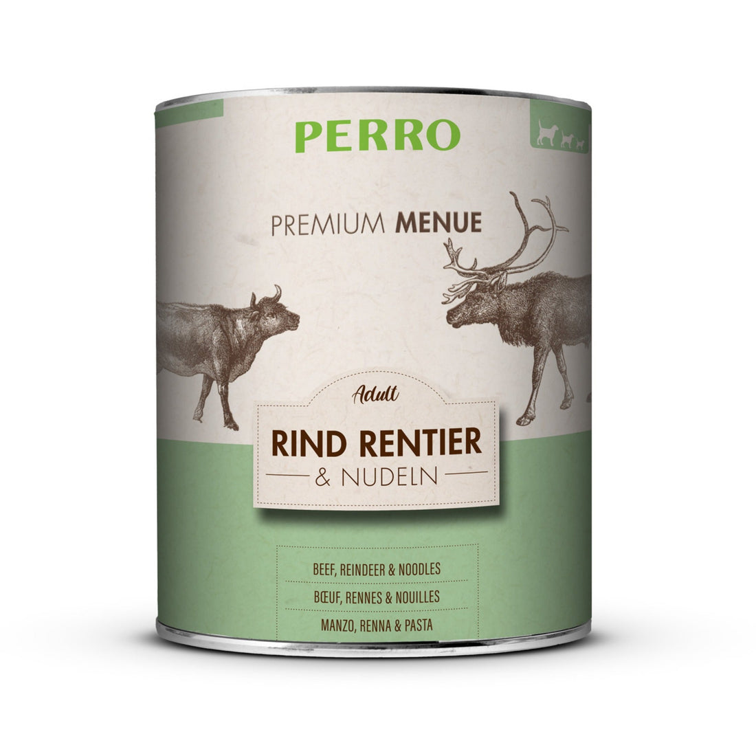 Perro Premium Menü Adult Rind, Rentier &amp; Nudeln - Nassfutter - Woofshack