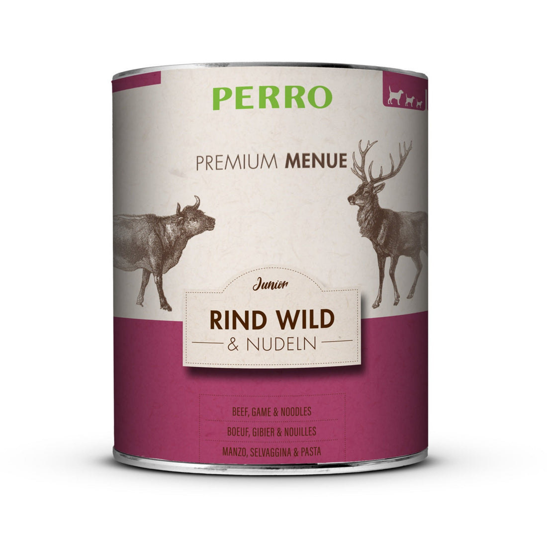 Perro Premium Menü Junior Rind, Wild &amp; Nudeln - Nassfutter - Woofshack