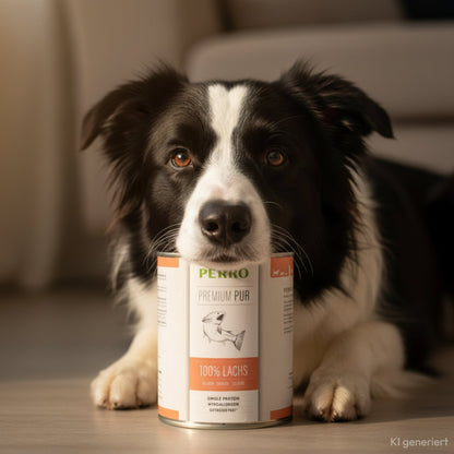 Perro Premium Pur Lachs – Zartes Monoprotein Nassfutter mit purem Lachs für Hunde mit Allergien, Unverträglichkeiten &amp; sensiblem Magen - Woofshack