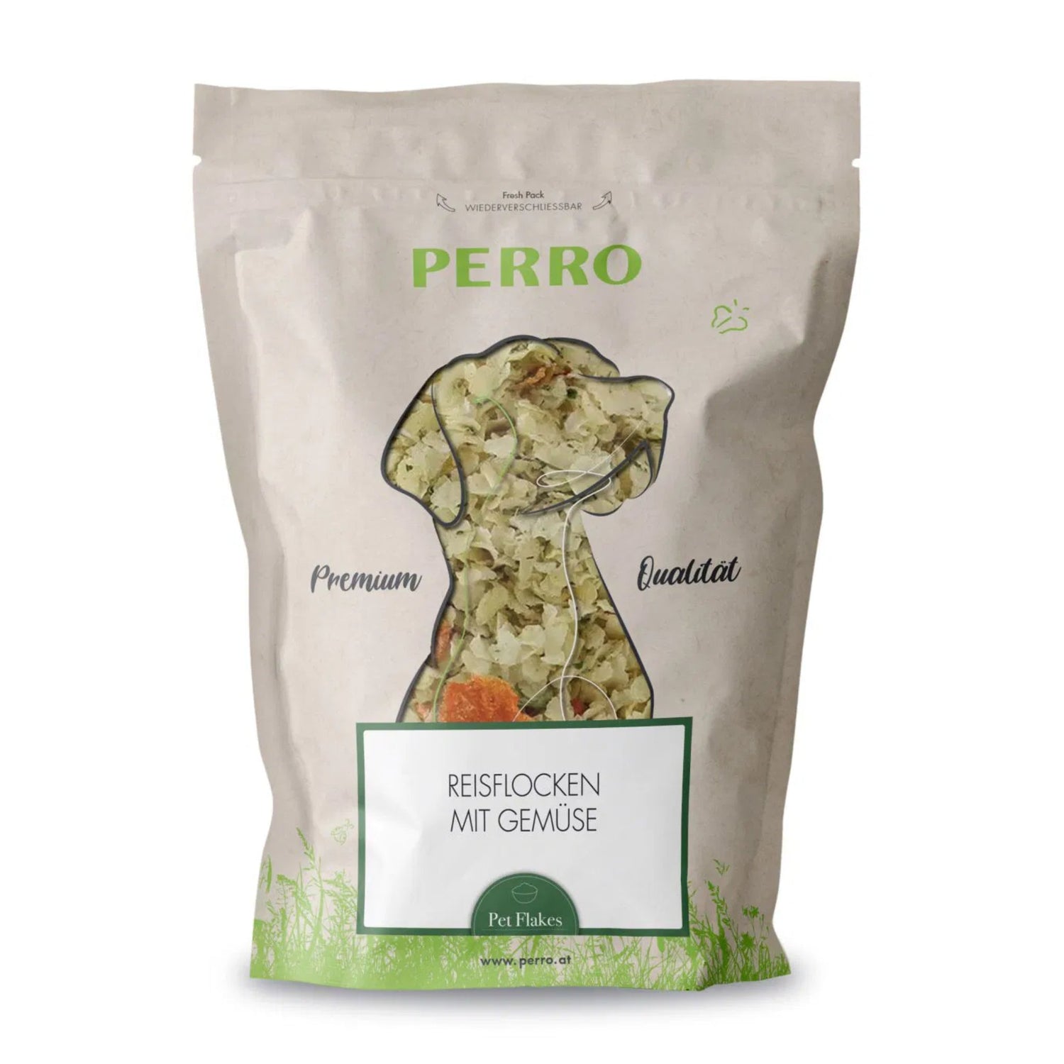 Perro Reisflocken mit Gemüse – Leicht verdauliche Schonkost für Hunde bei Magen - Darm - Problemen, Durchfall &amp; Aufbaukost - Woofshack