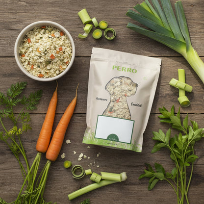 Perro Reisflocken mit Gemüse – Leicht verdauliche Schonkost für Hunde bei Magen - Darm - Problemen, Durchfall &amp; Aufbaukost - Woofshack