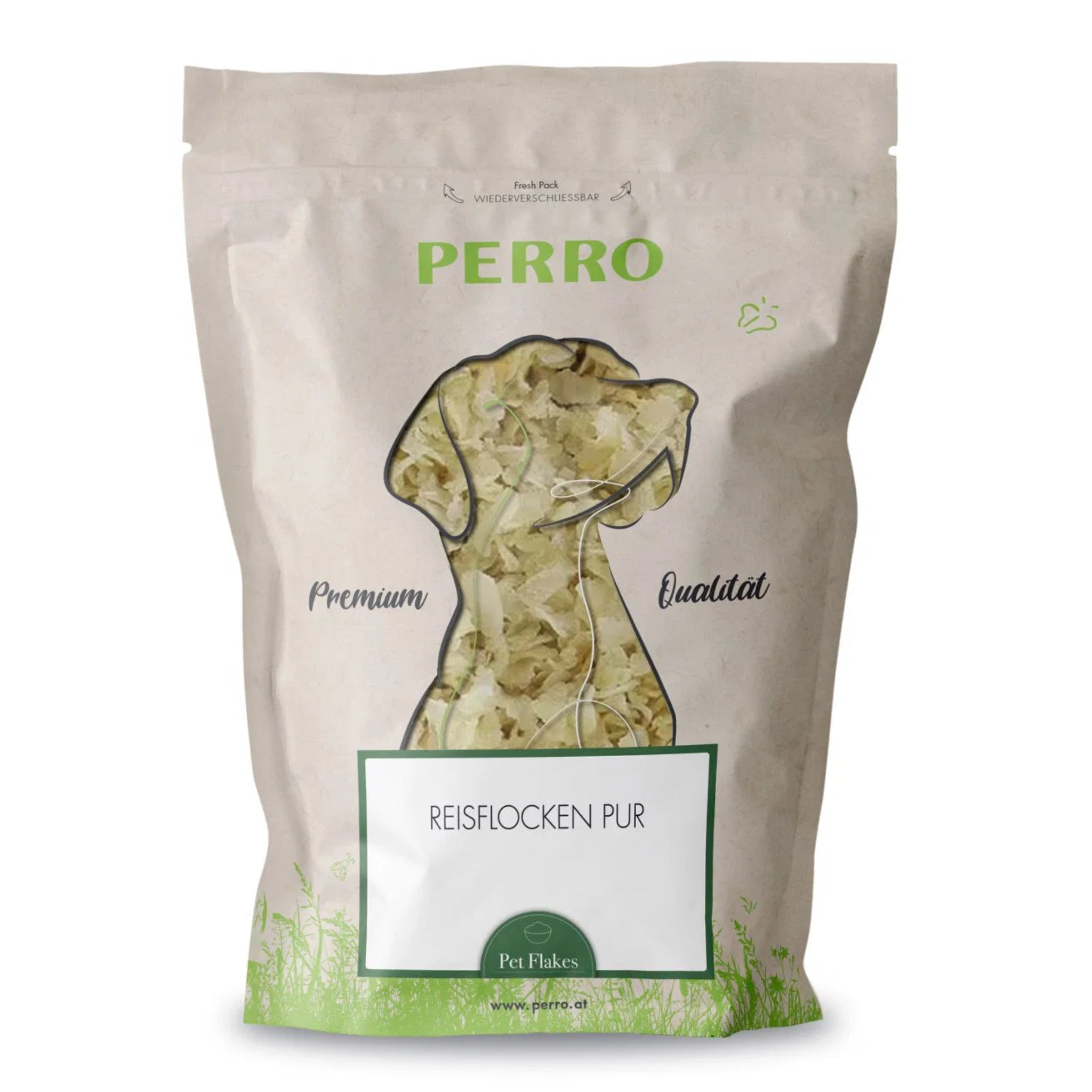 Perro Reisflocken Pur – Magenschonendes Ergänzungsfutter für Hunde mit sensibler Verdauung - Woofshack