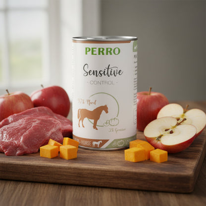 Perro Sensitive Control Pferd &amp; Gemüse – Hypoallergenes Premium Nassfutter für Hunde mit Futtermittelallergien, Getreidefrei &amp; Glutenfrei - Woofshack