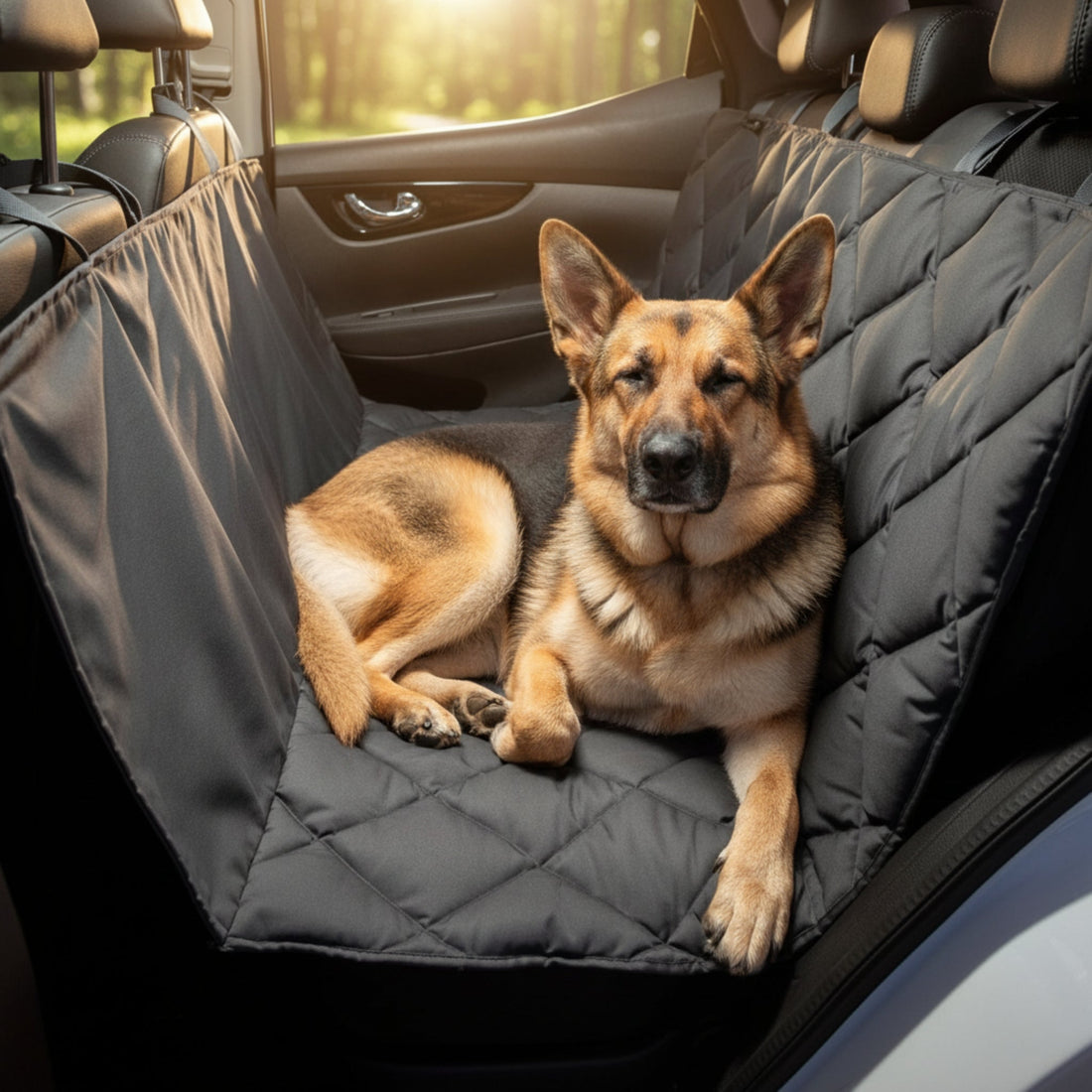 Pointer Autoschondecke für Rückbank by Doctor Bark – Premium Schutz, rutschfest &amp; waschbar für entspannte Autofahrten mit Hund - Woofshack