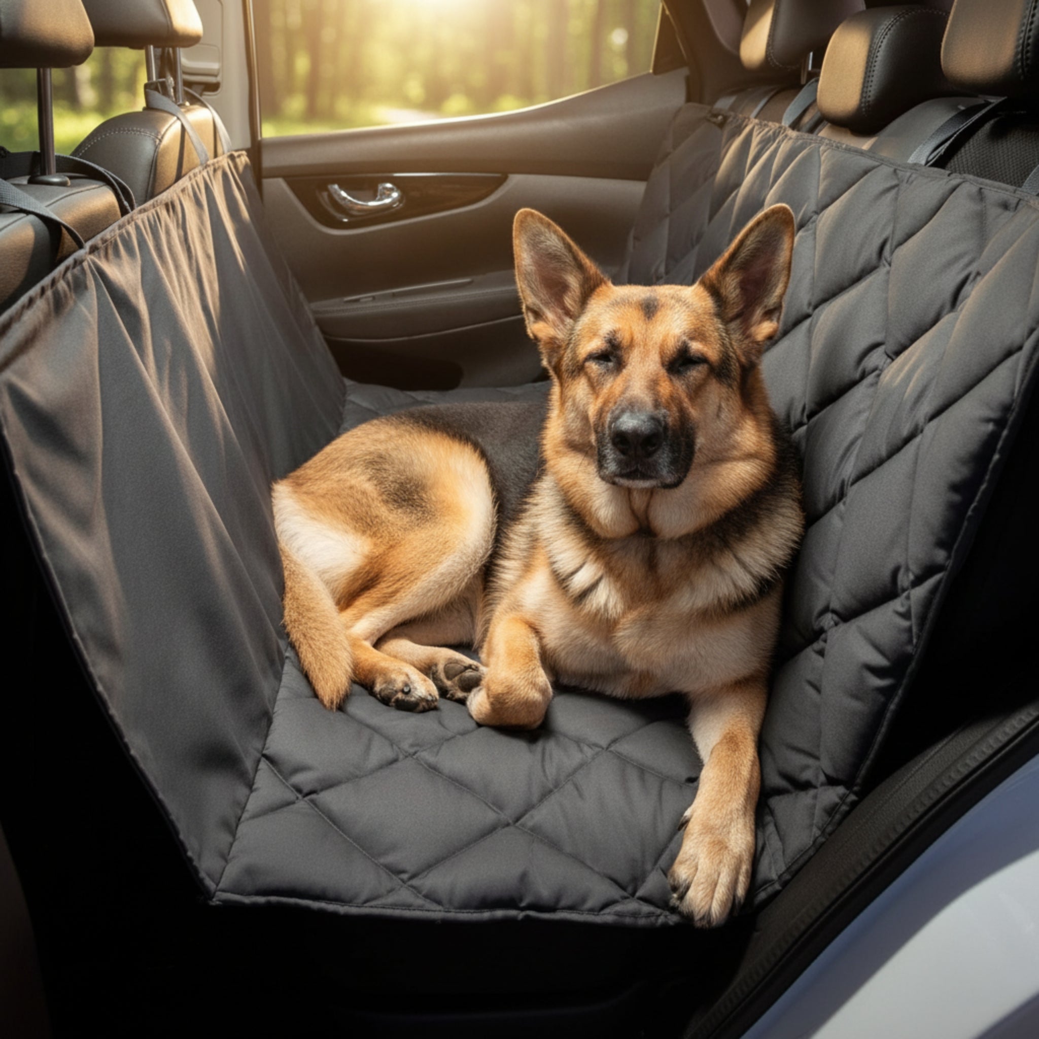 Pointer Autoschondecke für Rückbank by Doctor Bark – Premium Schutz, rutschfest &amp; waschbar für entspannte Autofahrten mit Hund - Woofshack