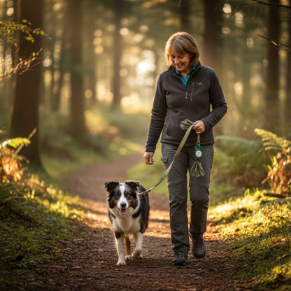 PoopyGo Hundekotbeutel biologisch abbaubar – Extra dick, reißfest &amp; auslaufsicher mit Lavendelduft für stressfreies Gassi gehen - Woofshack