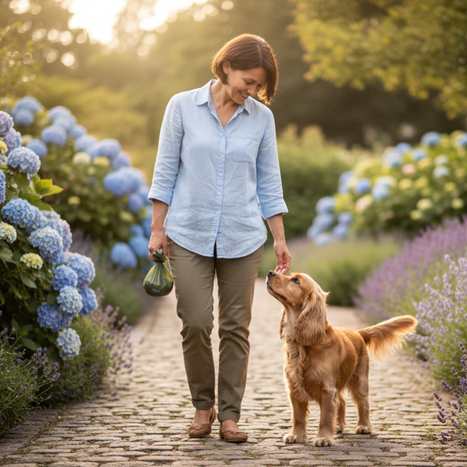 PoopyGo Hundekotbeutel biologisch abbaubar – Extra dick, reißfest &amp; auslaufsicher mit Lavendelduft für stressfreies Gassi gehen - Woofshack