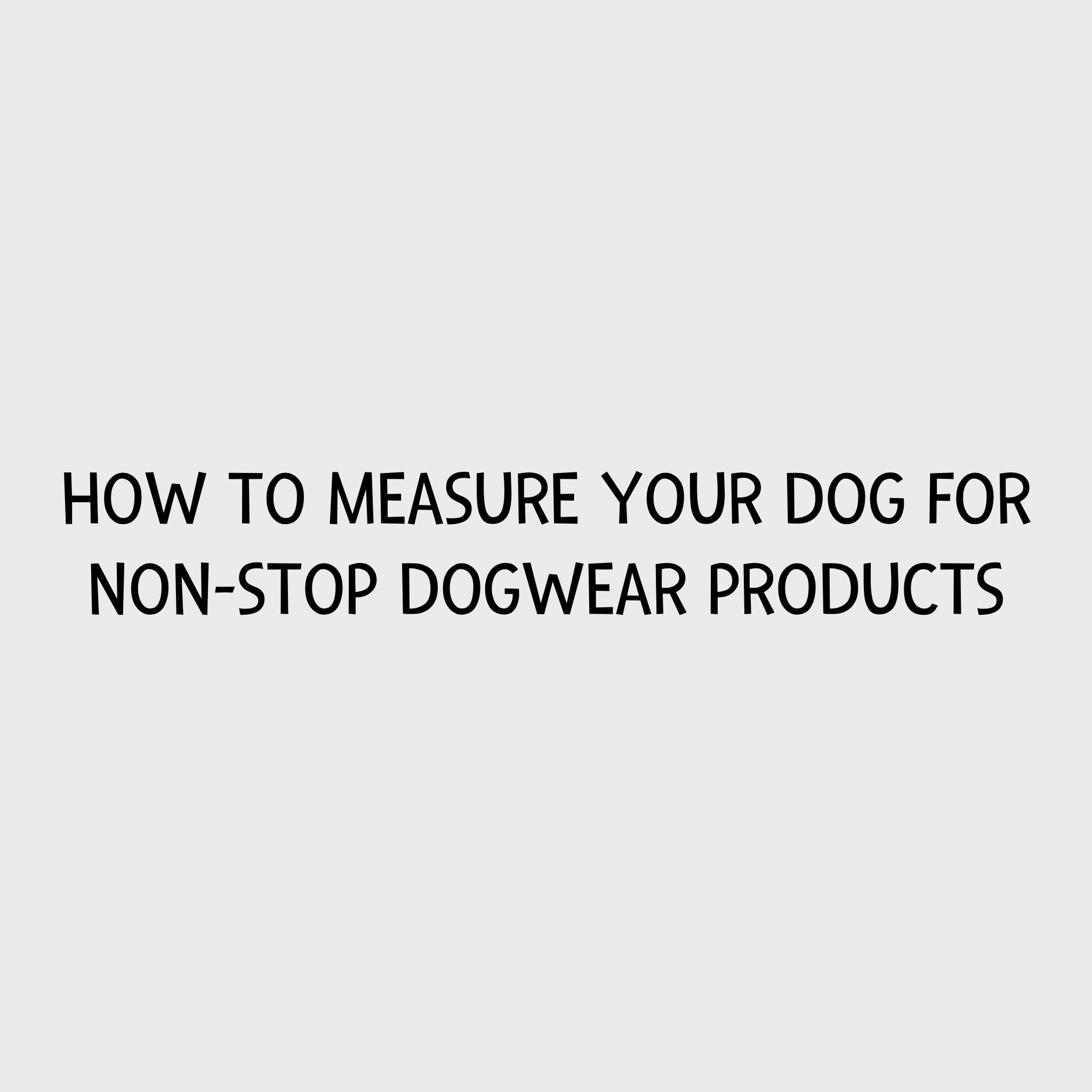 How to measure your dog for Non-stop dogwear products