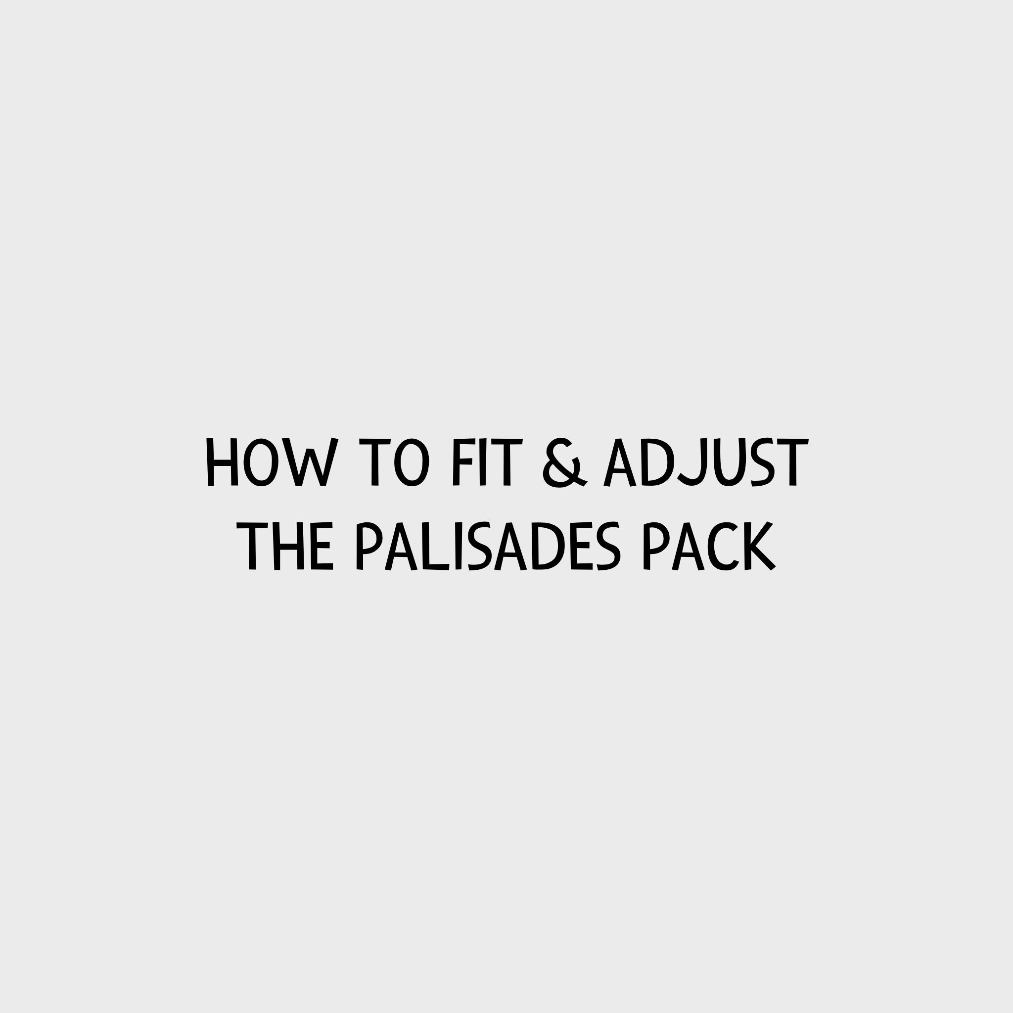 Video - How to Fit &amp; Adjust the Ruffwear Palisades Pack