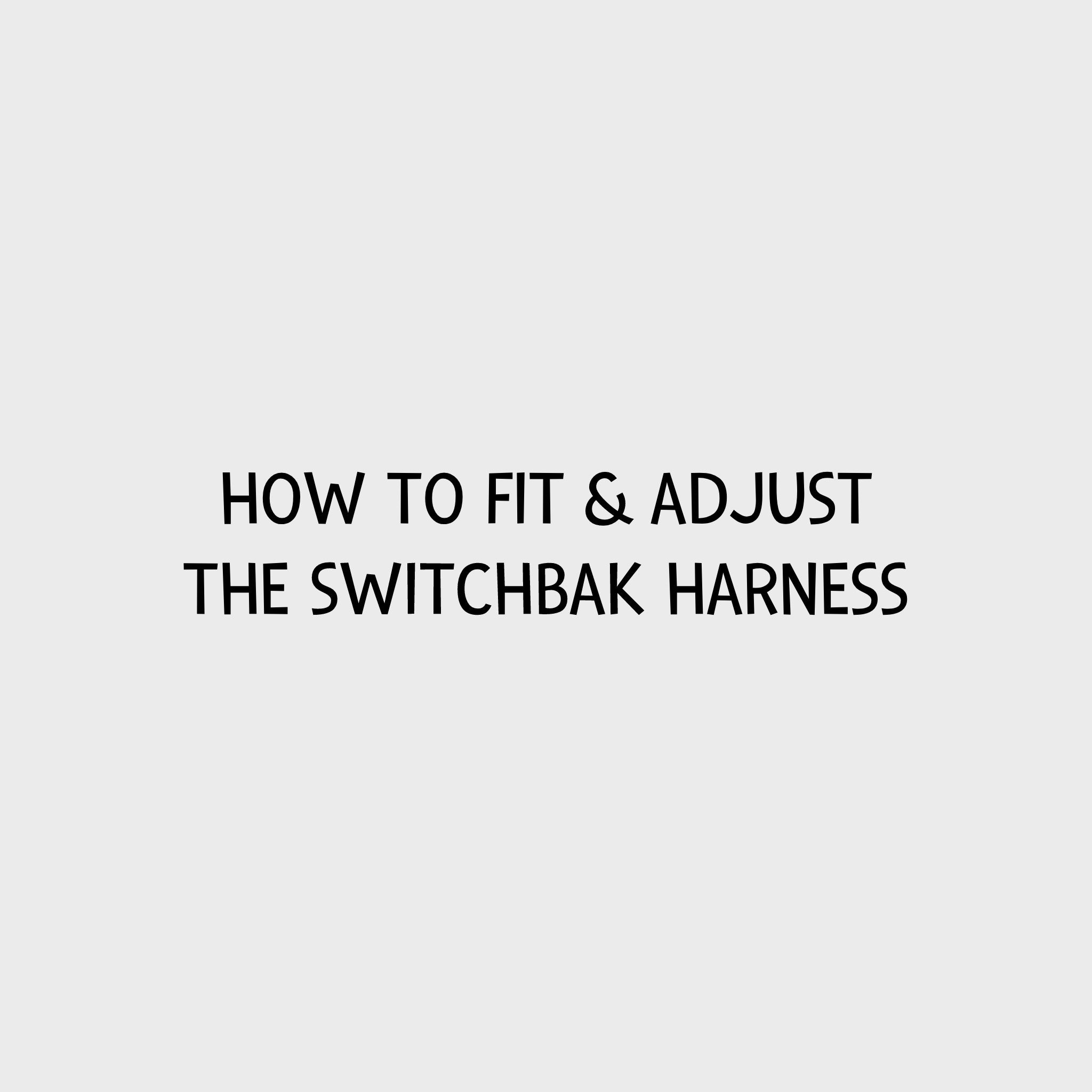 Video - How to fit & adjust the Ruffwear Switchbak Harness