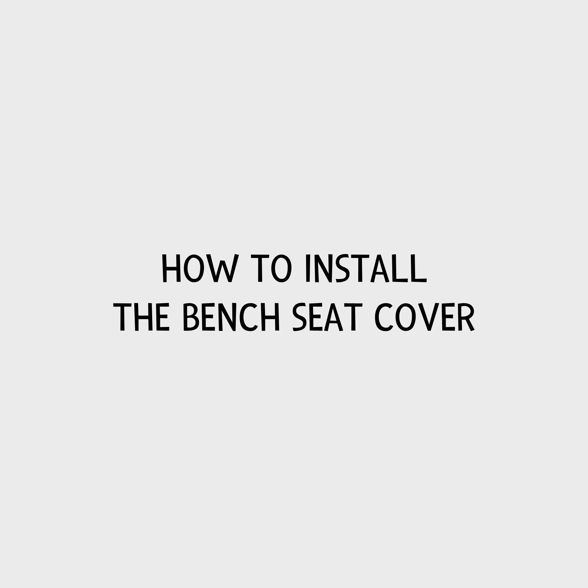 Video - How to install the Kurgo Wander Bench Seat Cover