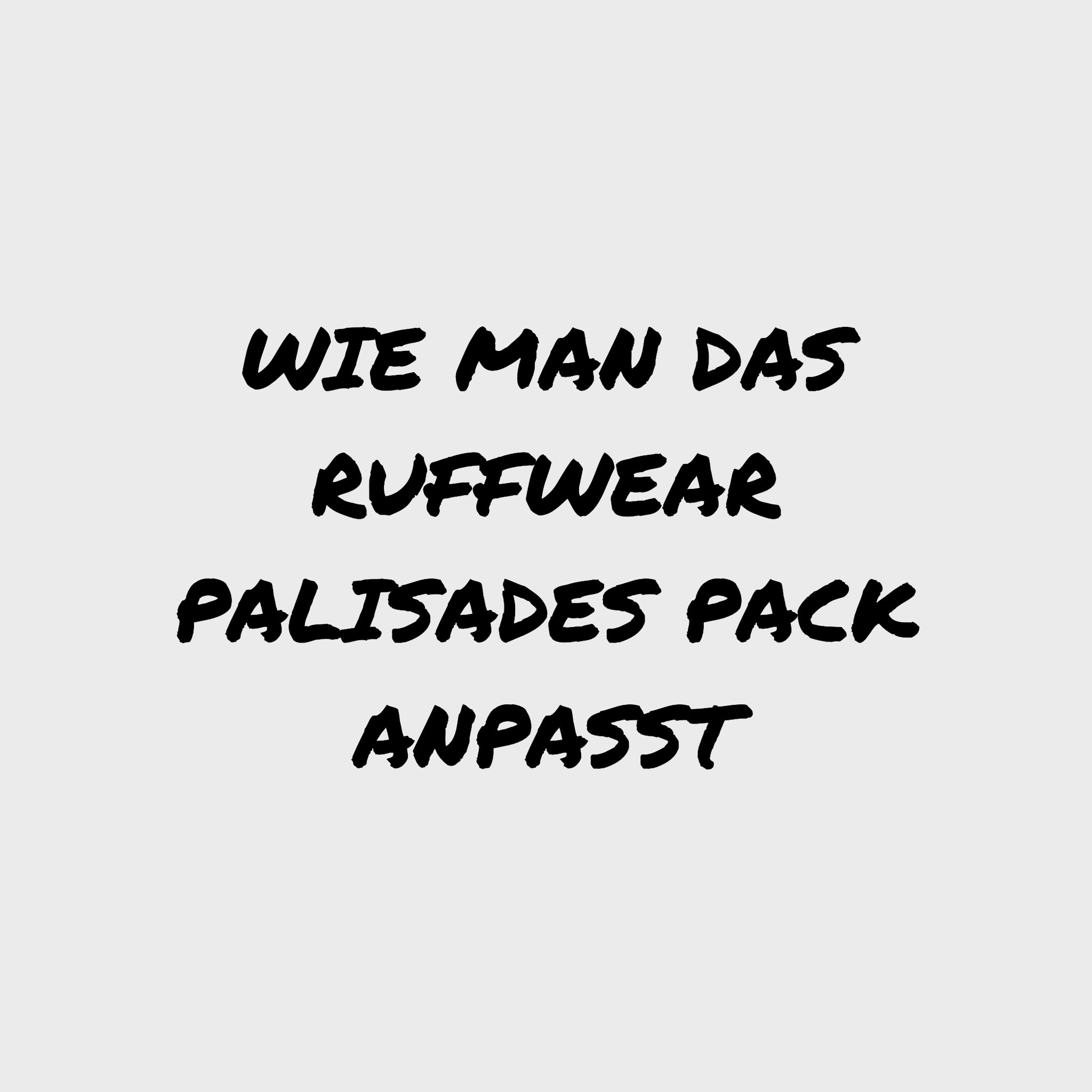 Video - Wie man das Ruffwear Palisades Pack anpasst