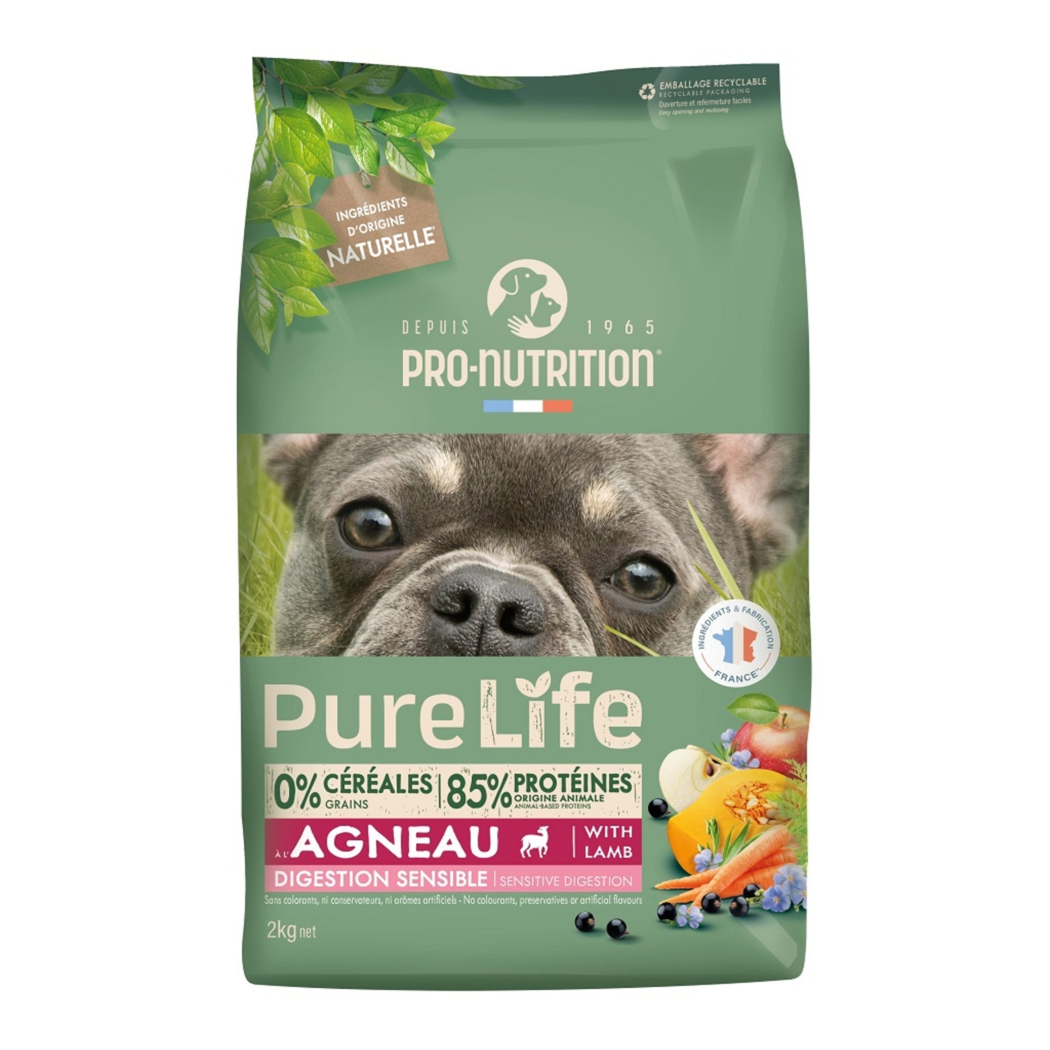 Pro-Nutrition Flatazor Pure Life Digestion Sensible – Getreidefreies Hundefutter für empfindliche Verdauung mit 85% tierischem Protein - Woofshack