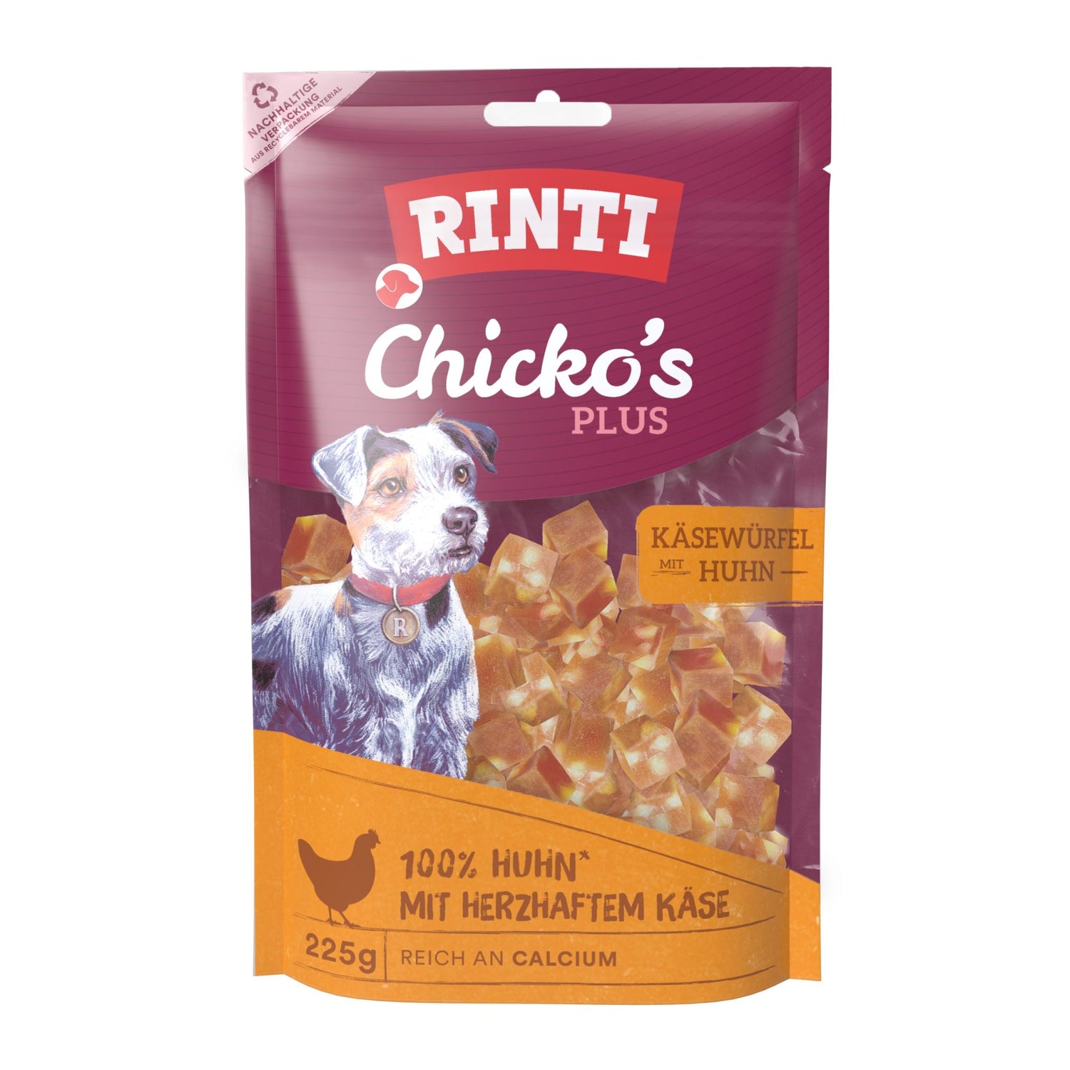 Rinti Chicko Plus Käsewürfel mit Huhn, Hundesnack - Woofshack